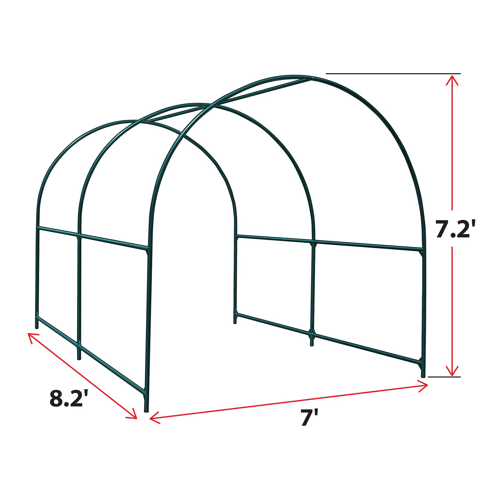 BenefitUSA Large Walk-in Garden Plant Arch Greenhouse Frame for Flowers, Fruits, Vegetables - Durable Replacement Structure (8.2 x 7 x 7.2ft) - Perfect for Gardening, Outdoor Parties & Backyard Decor