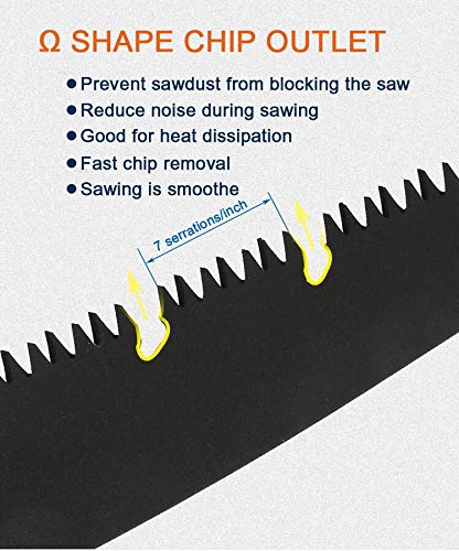 Portable Folding Hand Saw - Compact Pruning Saw for Camping, Hiking, Gardening & Outdoor Adventures - 19.29 Inch Lightweight Saw for Tree Branches, Wood Cutting & Yard Work