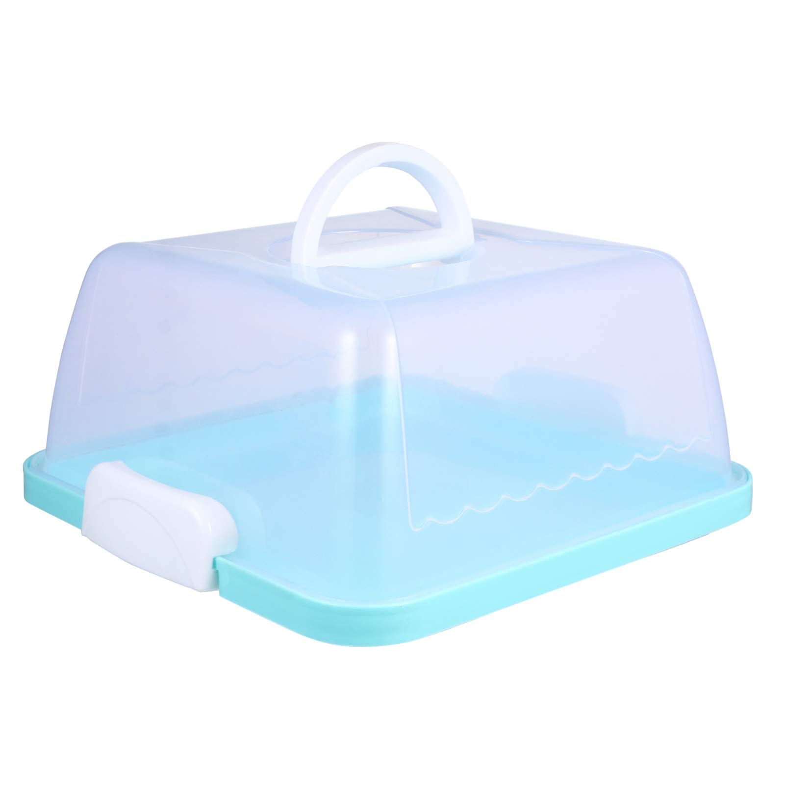 Amosfun Plastic Cake Carrier with Collapsible Handles - Portable Cake Container for Birthday & Wedding - Food Storage Box & Serving Tray - Perfect for Parties, Picnics, and Home Baking