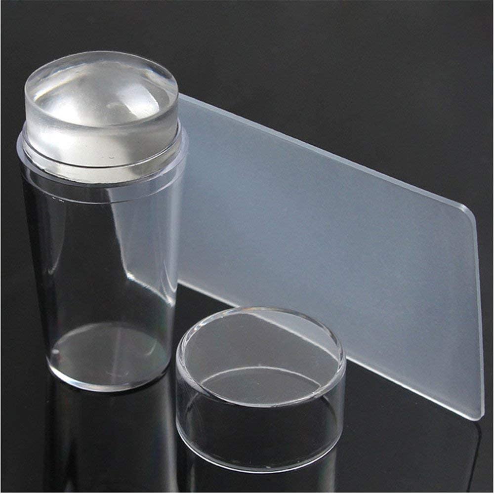 HEYOL Silicone Jelly Nail Stamper Kit - DIY French Manicure Tool with Scraper & Protective Cap for Nail Art Stamping - Perfect for Salon & Home Nail Decor (1 Pack)