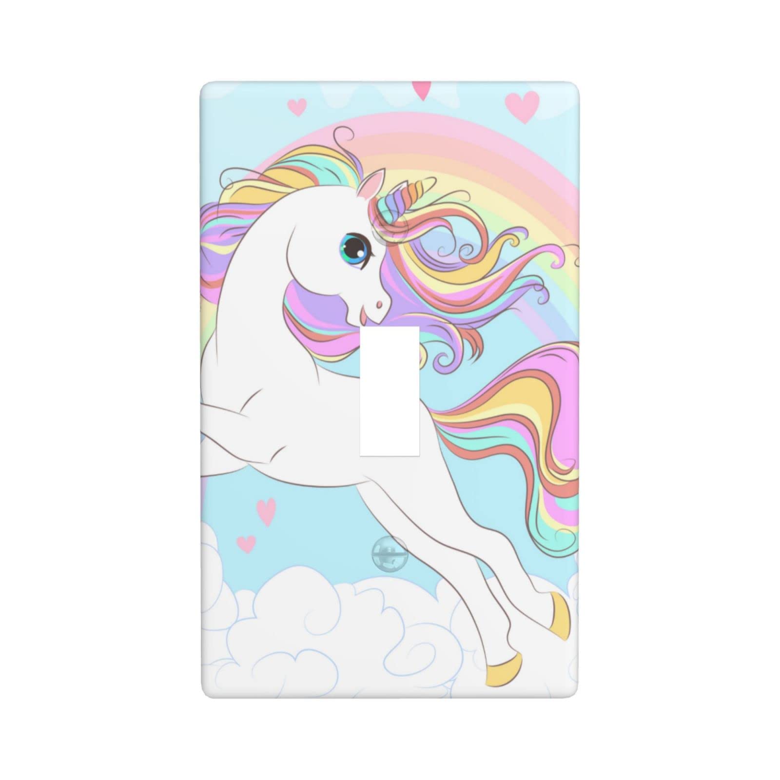 ATOPTEES Unicorn Switch Plate Cover - Decorative Outlet Wall Plate for Kids Bedroom, Retro Room Decor - Perfect for Boys & Girls Room, Nursery, Playroom & Unicorn Themed Parties
