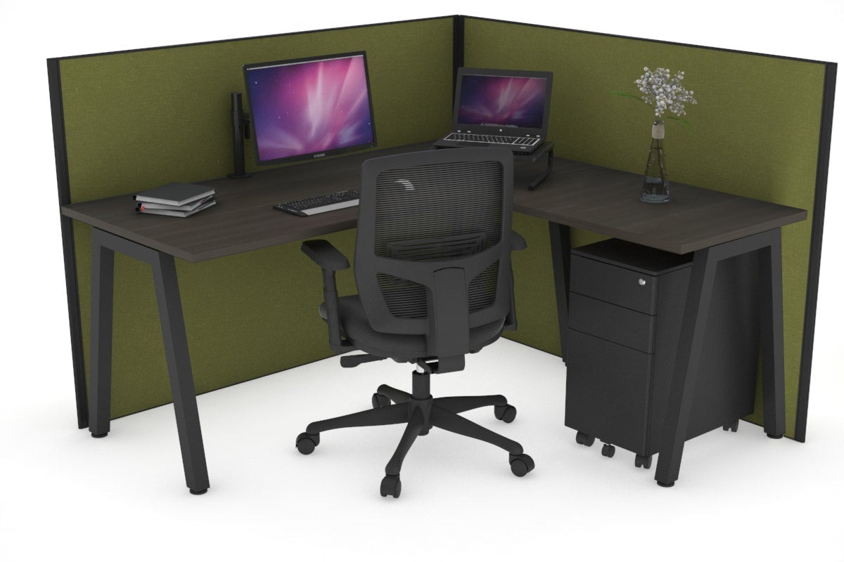 Horizon Quadro A Legs L-Shaped Corner Office Desk - 1400L x 1450W - Modern Home Office Workstation for Small Spaces | Perfect for Gaming, Study & Remote Work