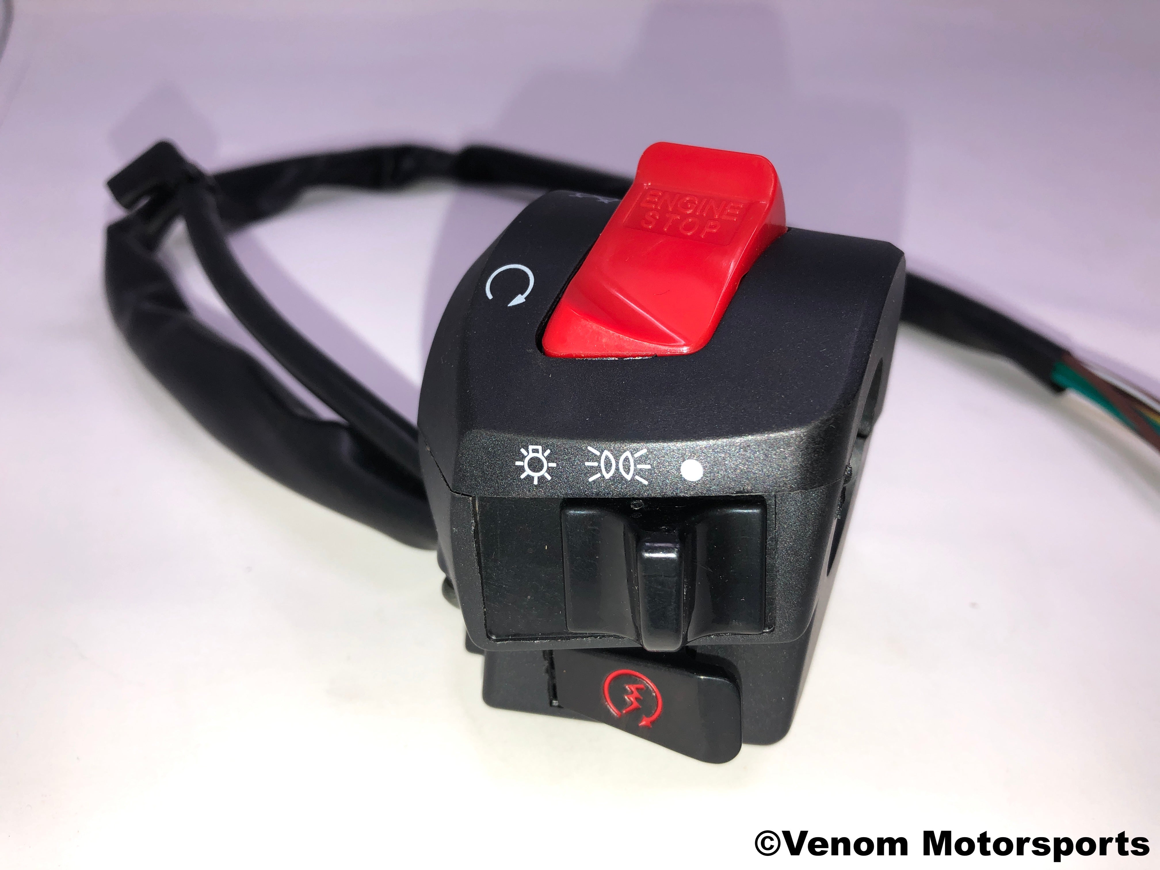 Replacement Right Side Start Switch for Venom 50cc Fatboy Scooter - Compatible with 50cc Gas Mopeds & Pocket Bikes - Perfect for DIY Repairs and Maintenance