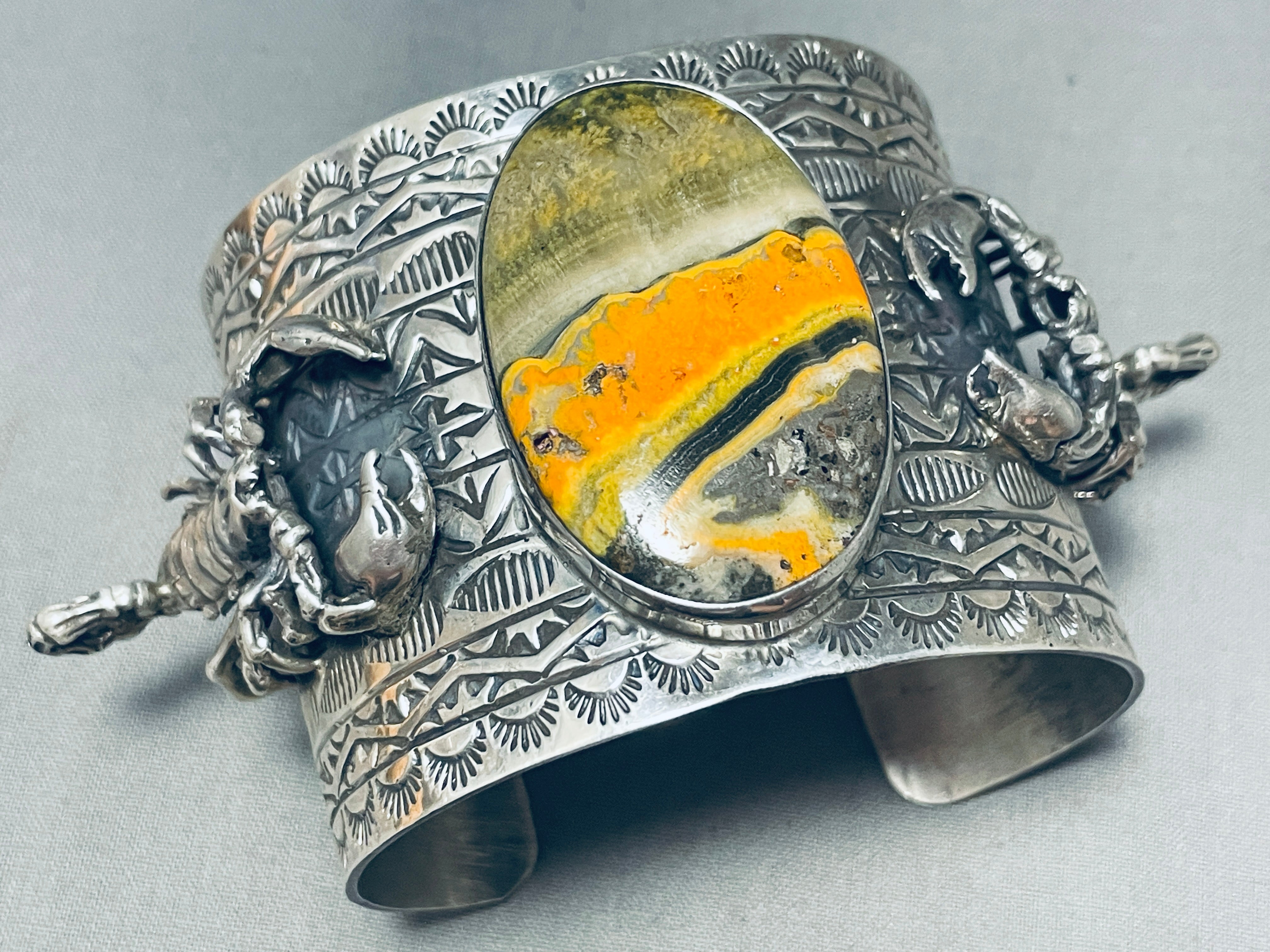 114 Grams Unique San Felipe Scorpion Sterling Silver Cuff Bracelet - Handmade Mexican Jewelry for Women, Boho Chic Accessory for Parties & Special Occasions