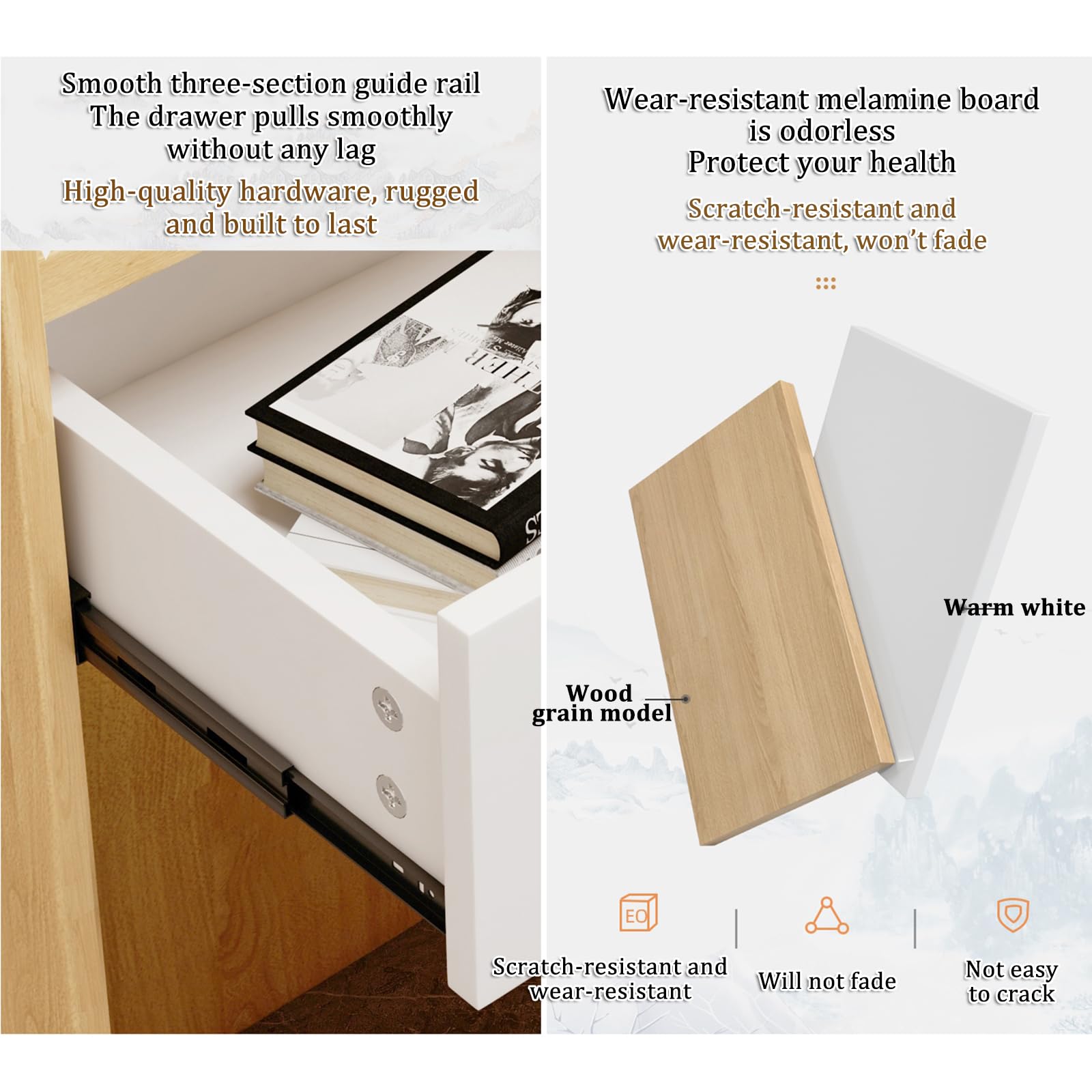 Modern Reception Desk Counter Table with Drawer Storage - Elegant Retail Front Desk for Clothing Stores, Salons, Hotels & Offices - Durable Cashier Cabinet with Open Design for Professional Workspaces