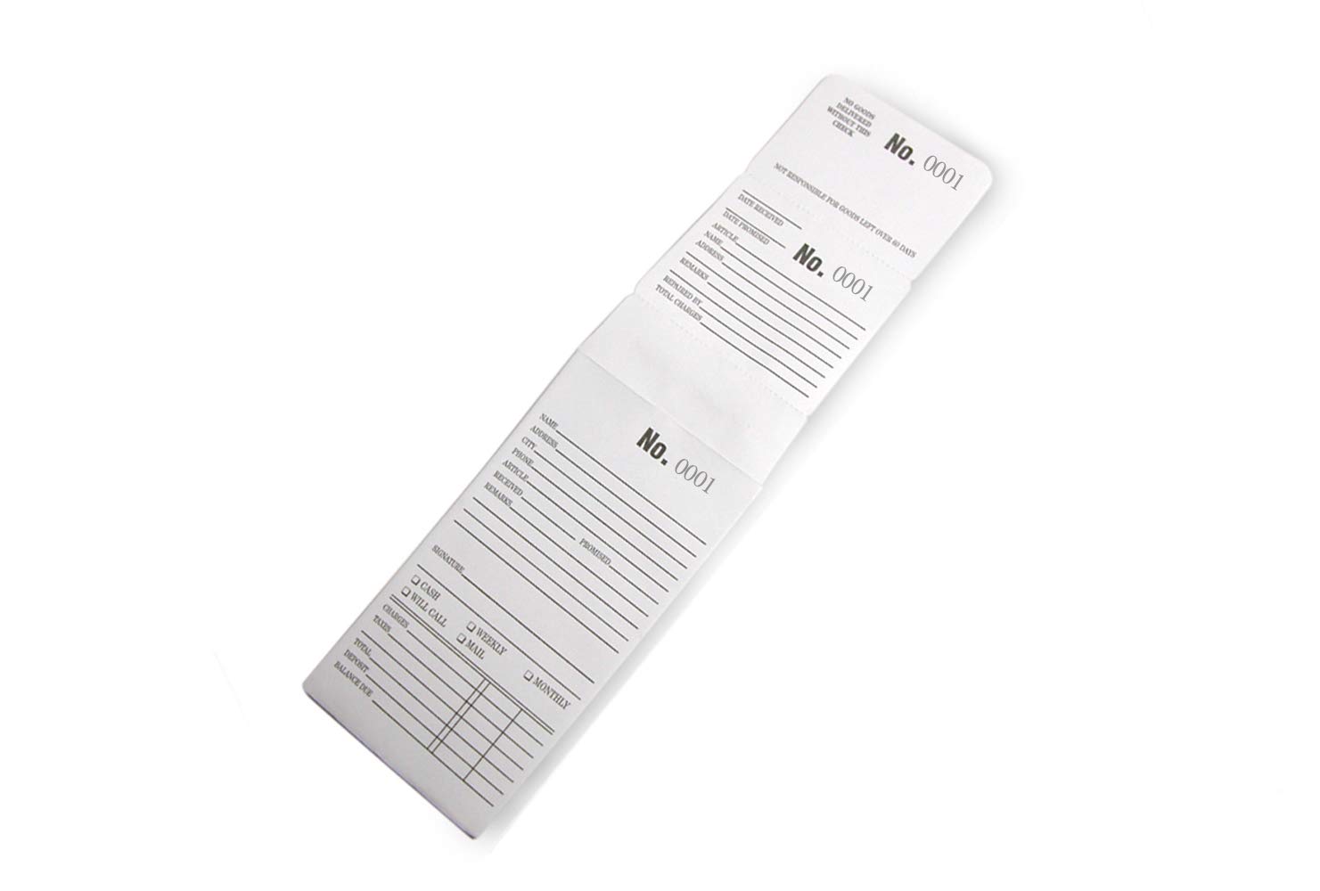1000-Pack White 3-Part Repair & Layaway Job Envelopes #0001-1000 for Office Organization & Document Storage