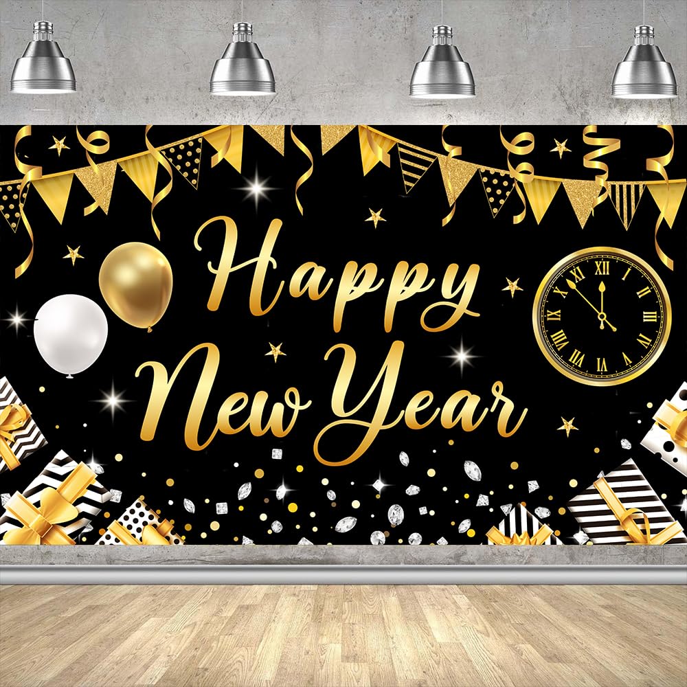 2025 New Year Party Decorations - Festive Banners, Backdrops & Supplies for New Year's Eve Celebrations | Perfect for Home, Office & Event Decor