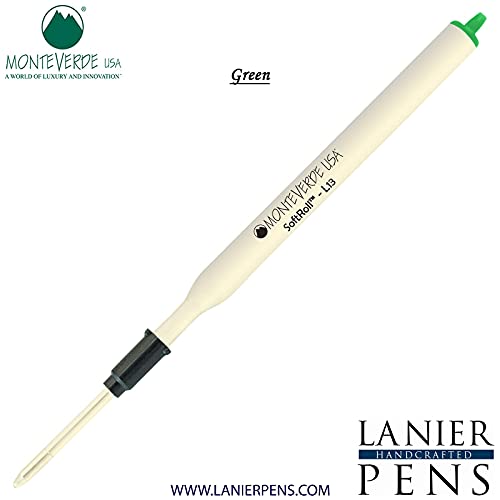 Monteverde Soft Roll Ballpoint L13 Ink Refill - Compatible with Lamy Style Pens - Green Medium Tip 0.7mm - 1 Pack - Ideal for Office, School & Everyday Writing