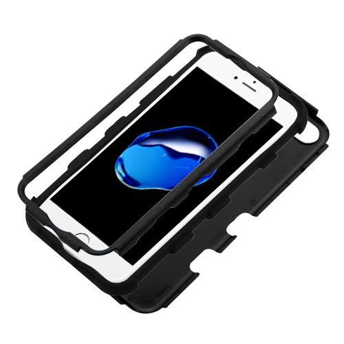 Premium Asmyna Shockproof Phone Case for Apple iPhone 7 - Slim Fit Natural Black/Black Cover | Perfect for Everyday Protection & Outdoor Activities