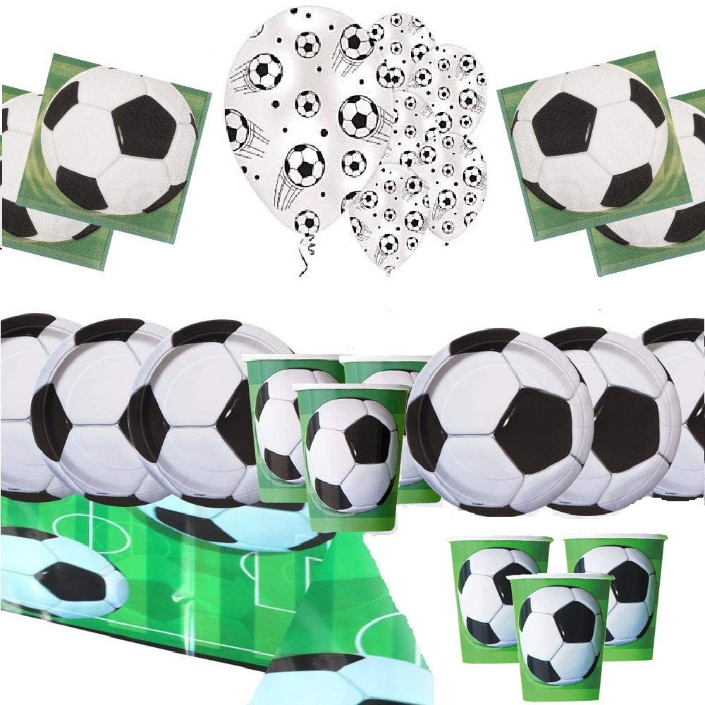 Football Party Supplies Kit - 16-Piece Football Themed Tableware Set for Kids Birthday, Includes Plates, Cups, Napkins & Tablecover - Perfect for Football Birthday Parties, Game Day Decorations & Sports Themed Events