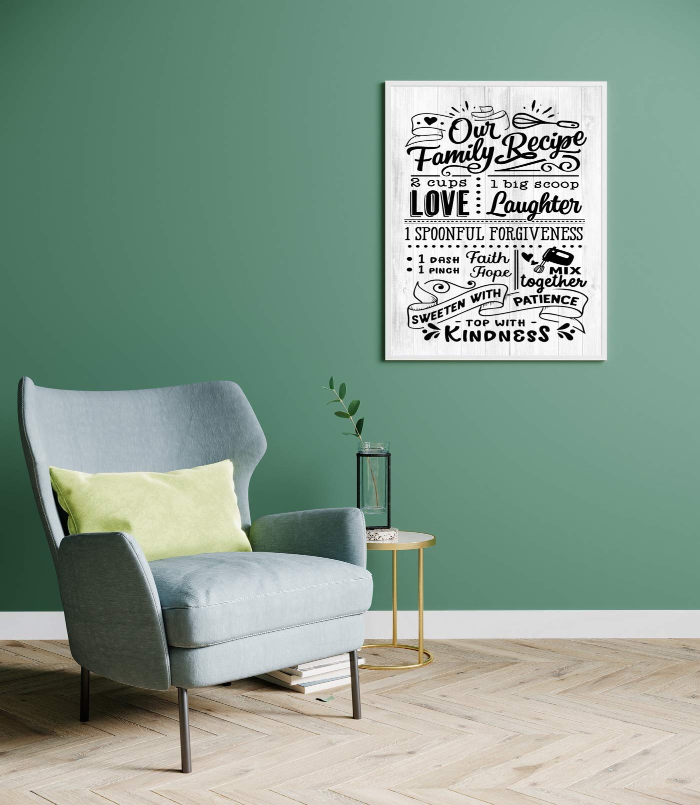 Happy Signs for Home Decor | Family Recipe Kitchen Wall Art, Cute Typography Fun Character Kitchen Decor | 8x10 Unframed Prints | Perfect for Farmhouse, Apartment & Gift Giving