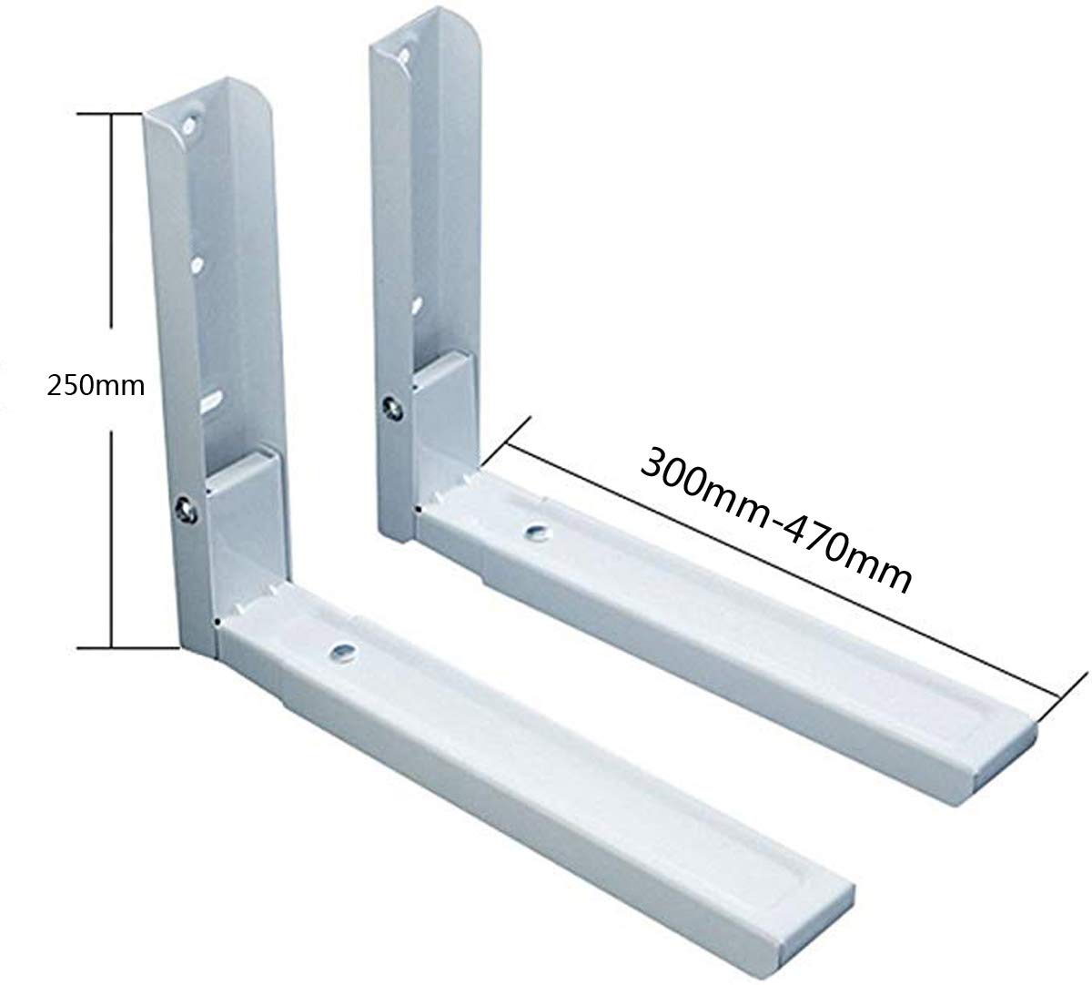 Universal Wall-Mounted Microwave Bracket - Heavy Duty Foldable Kitchen Shelf Rack for Ovens & Microwaves - Space Saving Solution for Small Kitchens, Dorms & RVs