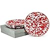 Elegant Red Swirl Appetizer Plate Set of 4 - Perfect for Party Serving, Holiday Entertaining & Home Decor