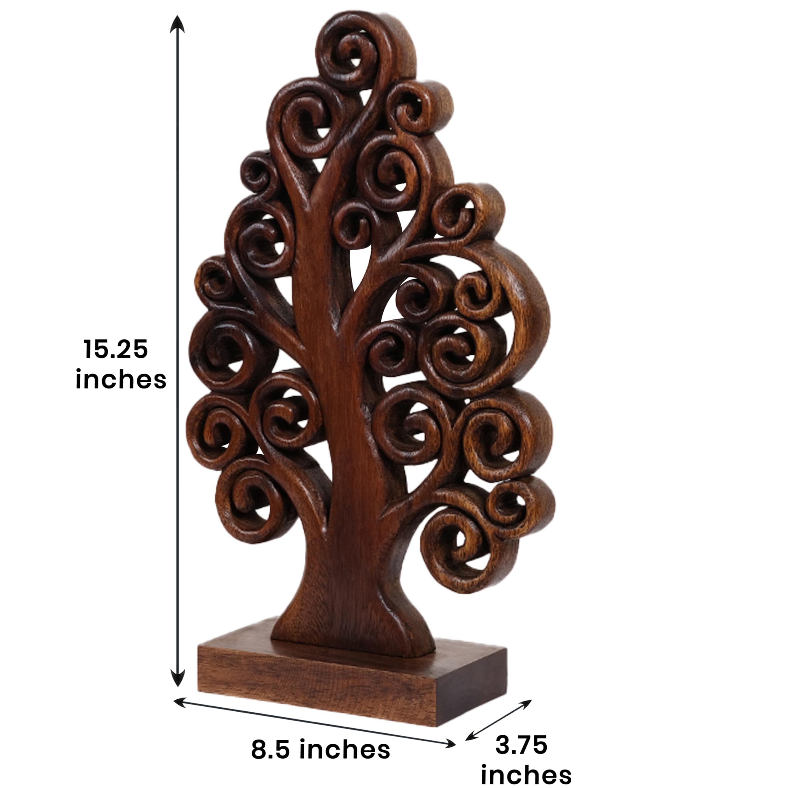 Decozen Wooden Tree of Life Sculpture - Unique Mother's Day & Birthday Gift for Mom - Handcrafted Home Decor for Living Room, Office, Shelf, Fireplace, Farmhouse, Tabletop, Boho & Mantle - Perfect for Mother's Day Decorations & Rustic Home Styling