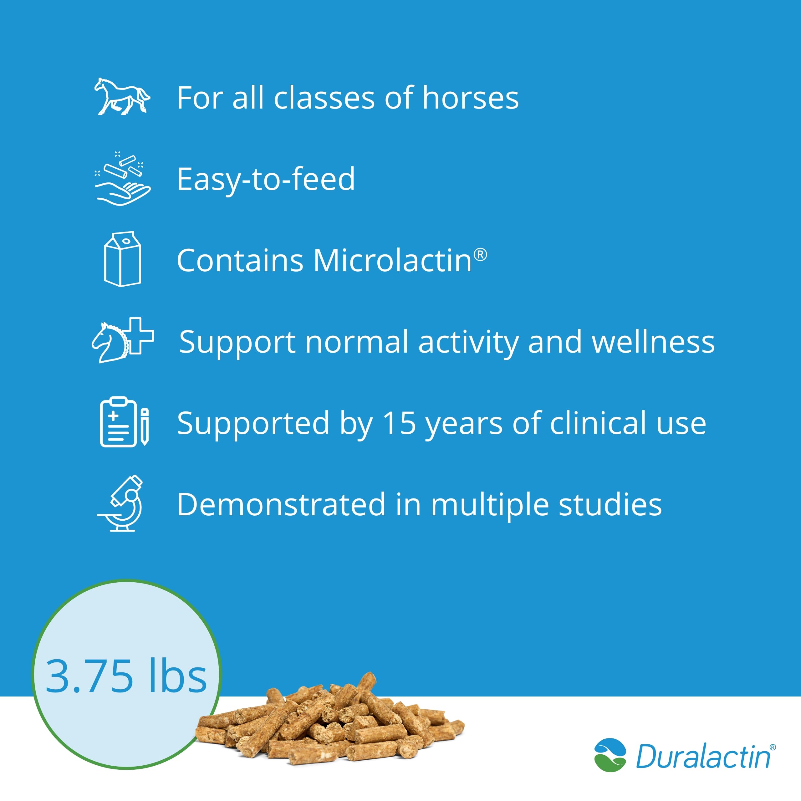 PRN Pharmacal Duralactin Equine Joint Plus Pellets - 3.75 lb Horse Joint Supplement for Healthy Cartilage & Mobility | Supports Joint Function & Soreness Relief | Ideal for Performance Horses & Senior Equine Care