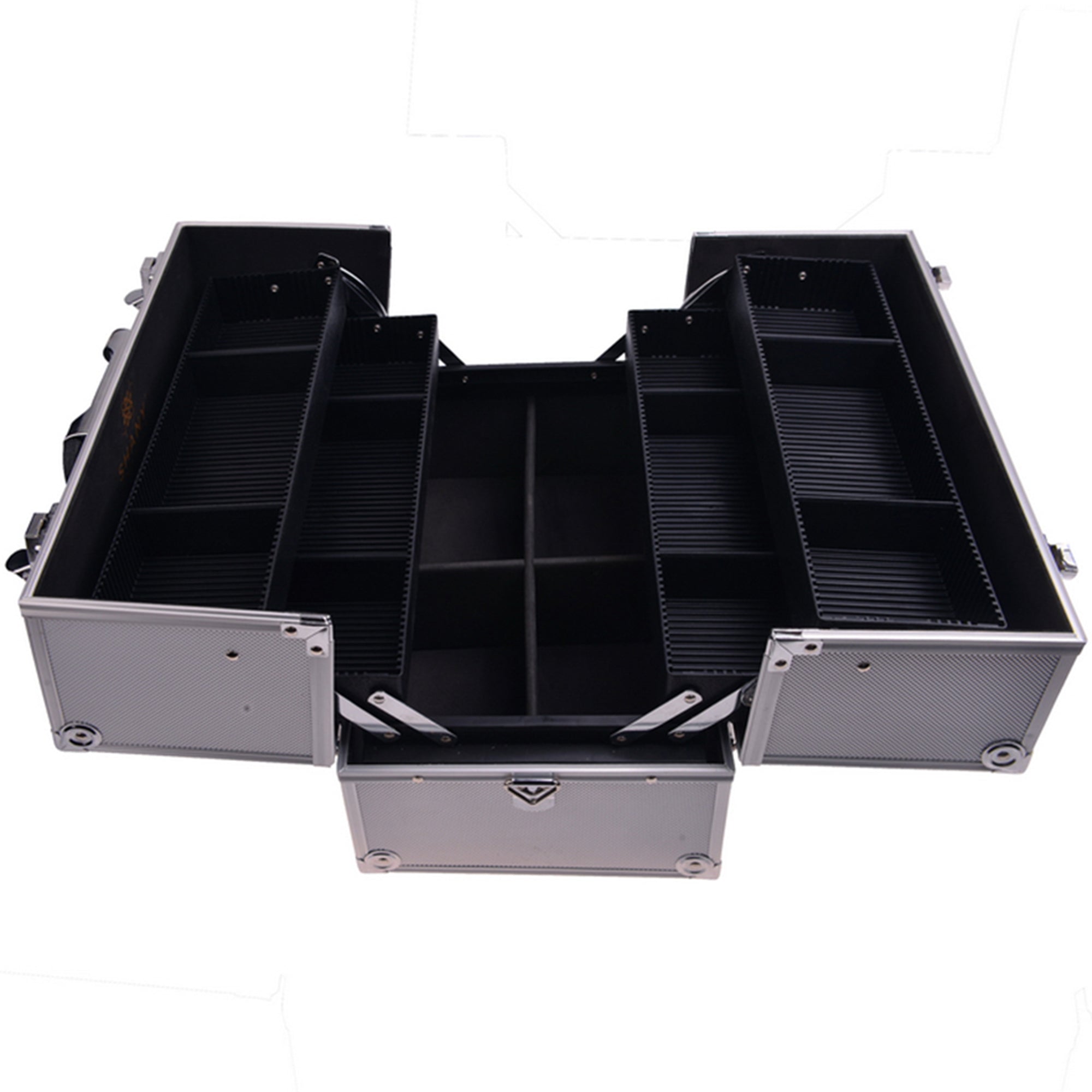 Professional Makeup Train Case with Shoulder Strap & Secure Locks - Portable Cosmetic Organizer for Travel, Salon, and Makeup Artists