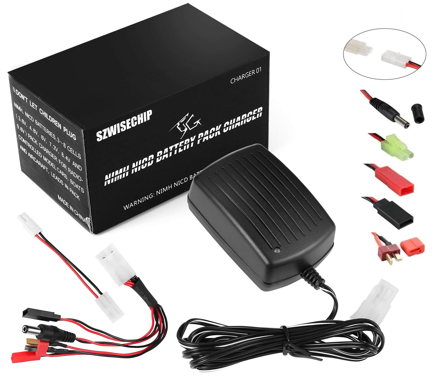 Delta Peak Detection NiMH/NiCd Battery Charger 3.6V-10.8V for Airsoft, RC Cars, Trucks, Air Guns & RC Airplanes - Compatible with Tamiya, JST, T Plug & JR FUTABA Connectors | Perfect for Hobbyists & RC Enthusiasts