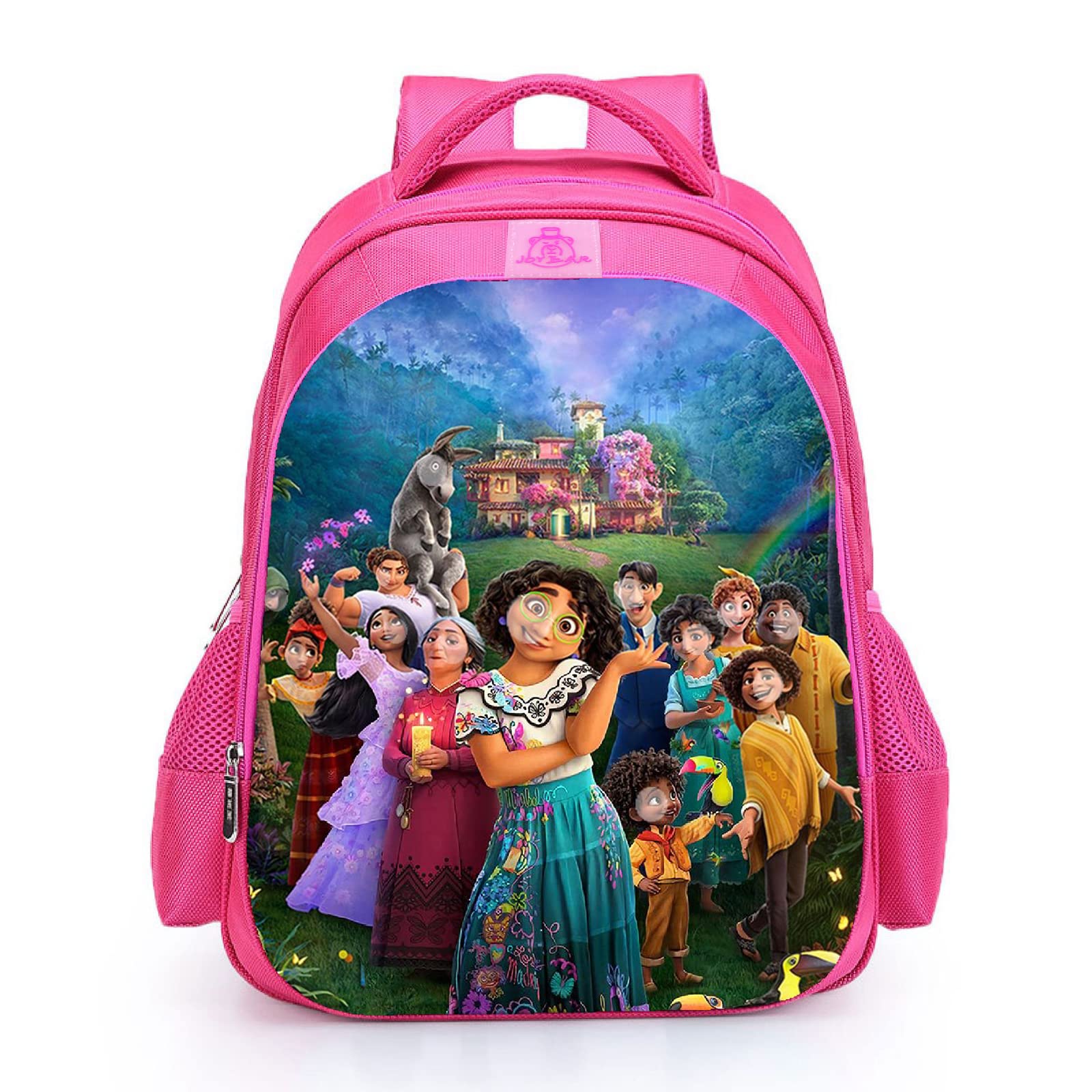 Encanto Disney Backpack for Kids - Pink Cartoon School Bag, Lightweight Travel Backpack for Boys & Girls - Perfect for School, Travel & Daily Use