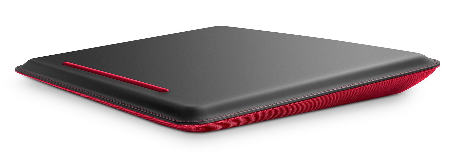 Cushdesk Pitch Black & Candy Red Ergonomic Office Desk - Perfect for Home Office, Gaming, and Study Workspace