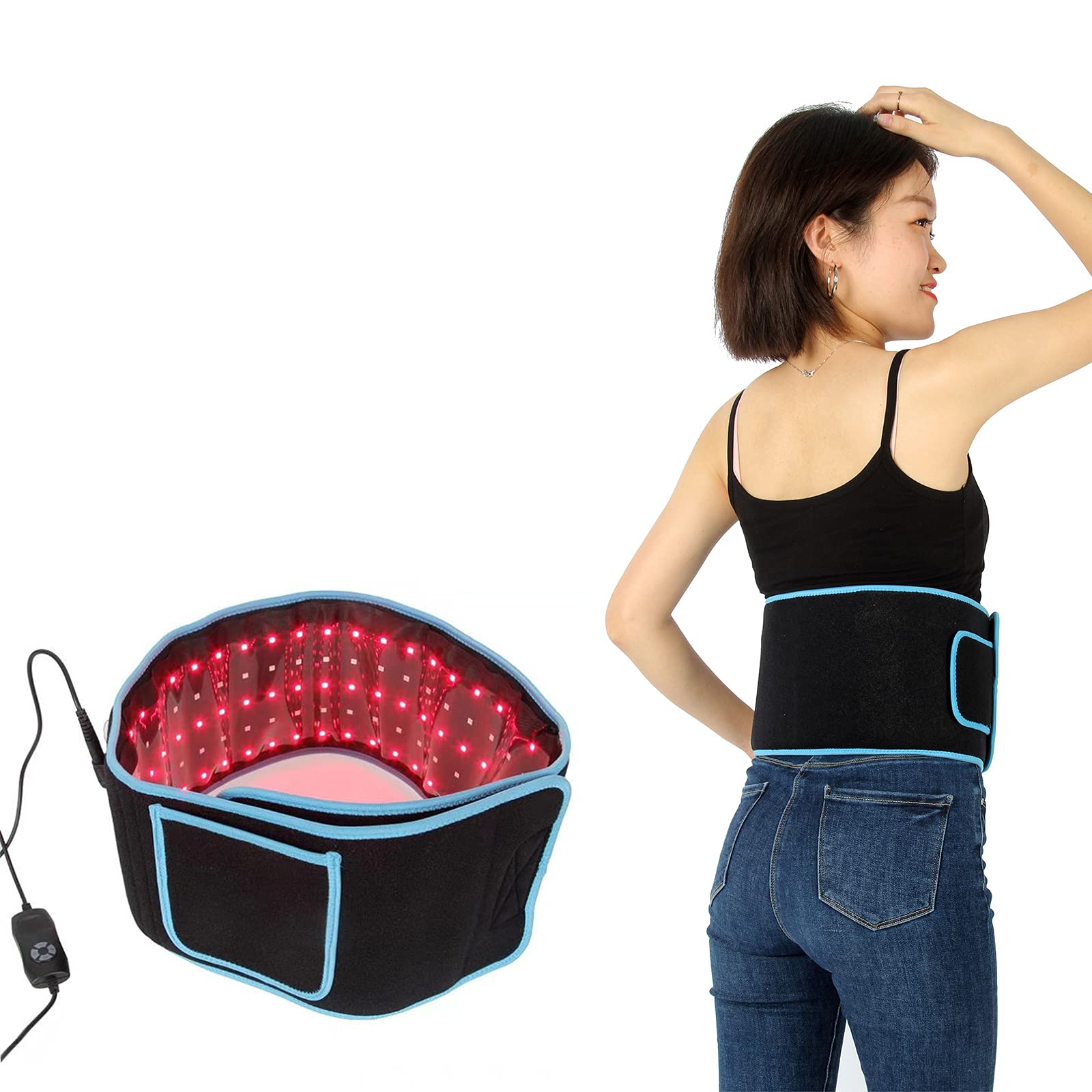 Yal LED Belt Compact Heating Pad for Waist & Back Pain Relief - Adjustable Electric Massager for Menstrual Cramps, Muscle Soreness - Perfect for Home, Office & Travel Use