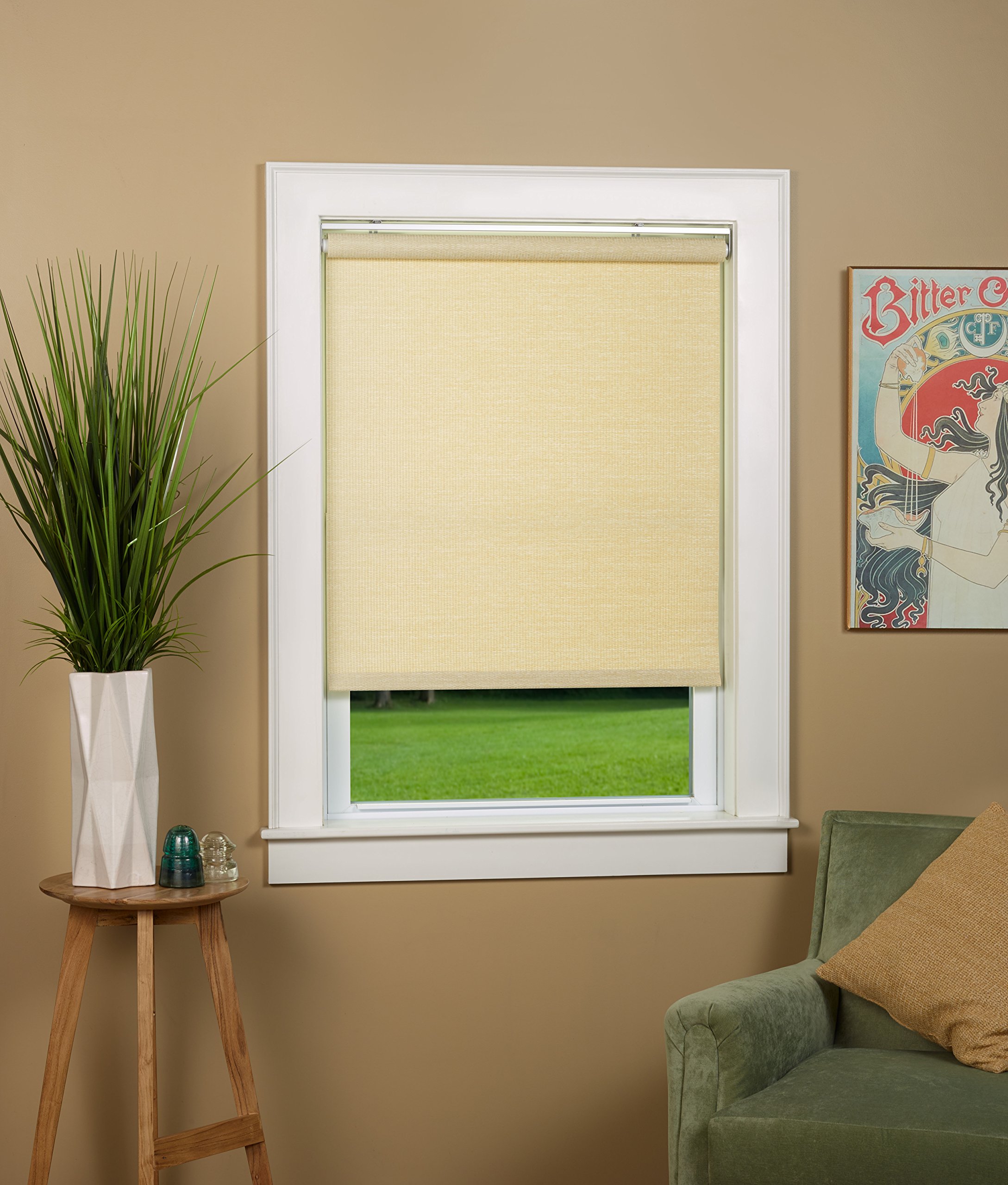 Textured Natural Woven Cordless Spring Roller Shade 31