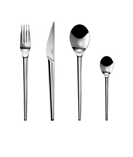 16-Piece Stainless Steel Flatware Set - 4 Forks, 4 Knives, 4 Spoons & 4 Coffee Mugs - Complete Dining Set for Home, Restaurant or Outdoor Picnic