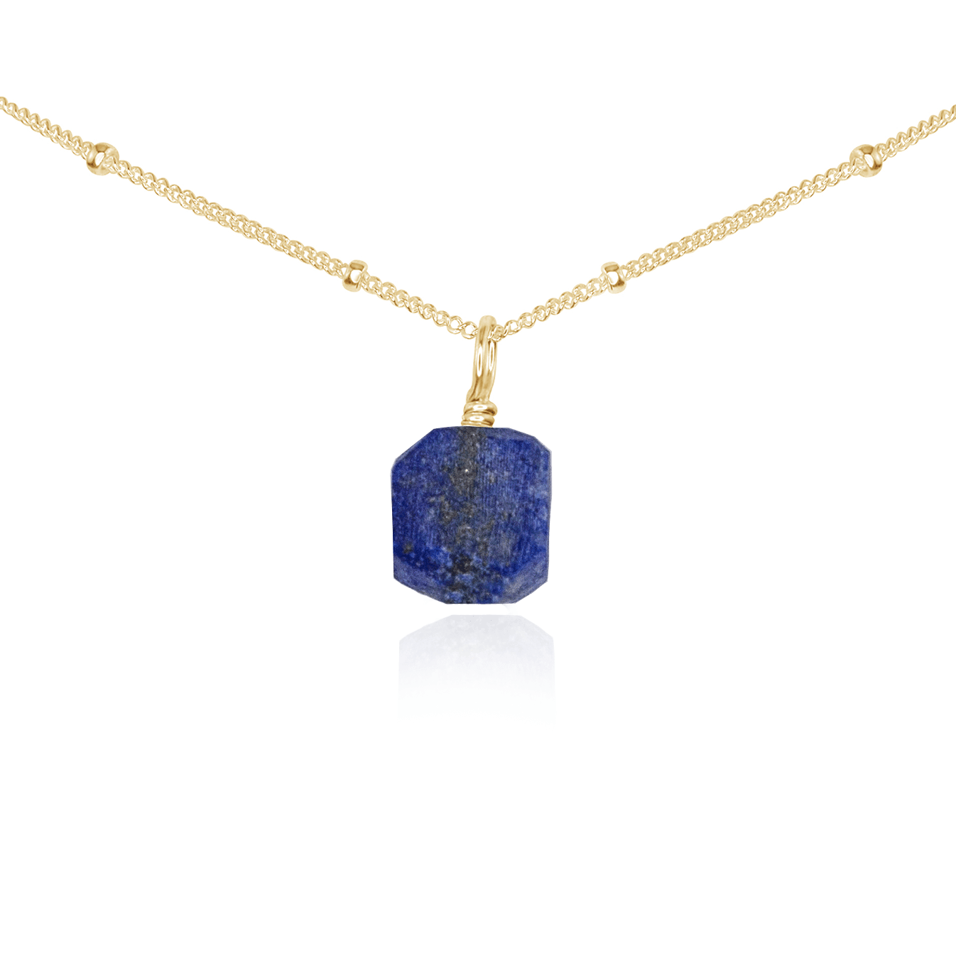 Tiny Rough Lapis Lazuli Gemstone Pendant Choker Necklace - Natural Blue Stone Jewelry for Women, Boho Chic Accessory | Perfect for Layering, Gift Giving & Spiritual Healing