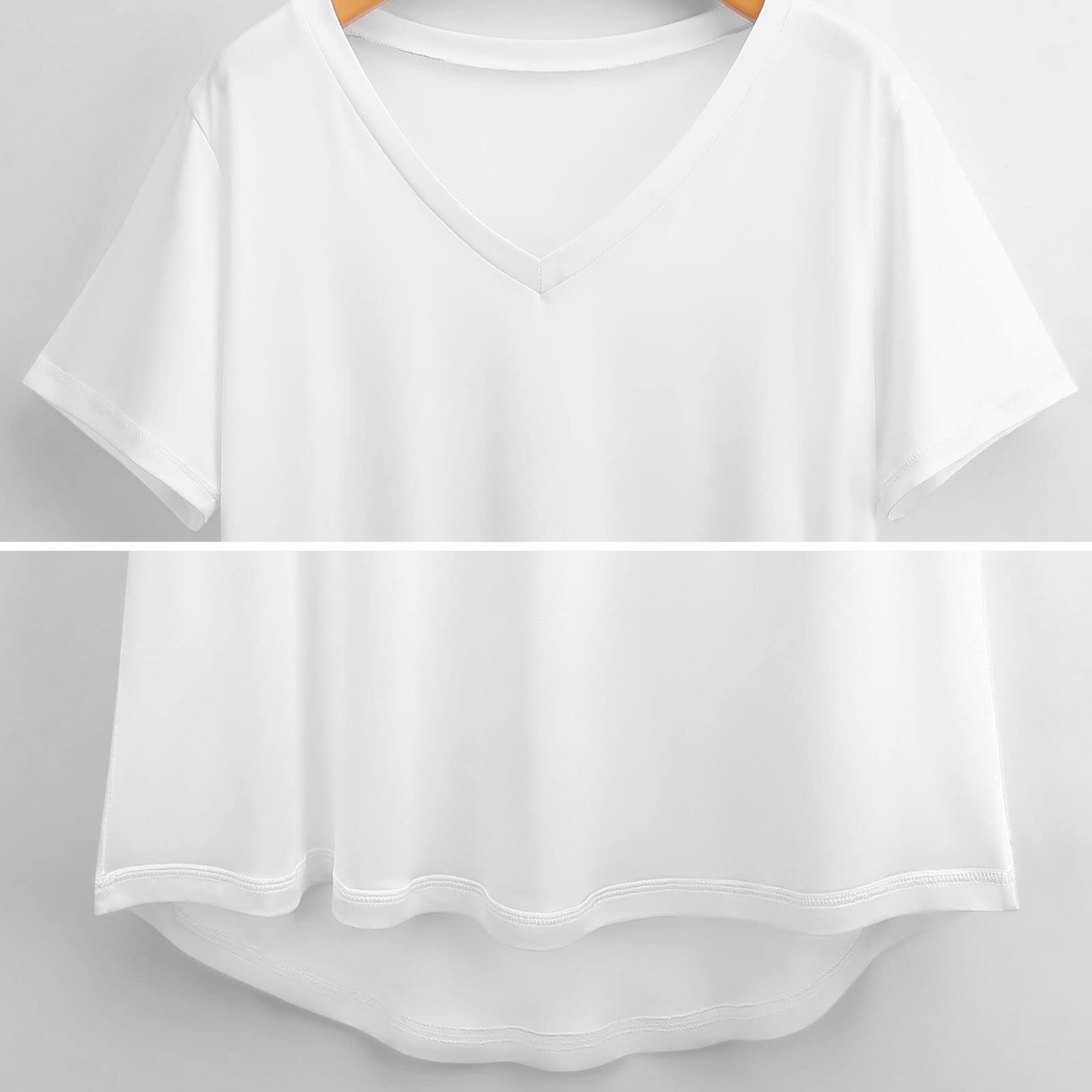 Women's V-Neck Casual Short Sleeve T-Shirt - Soft Summer Tee for Everyday Wear, Workout & Outfits