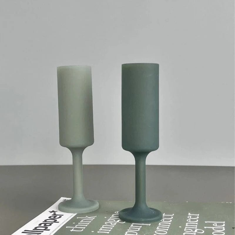 Seff Sage & Olive Silicone Champagne Flutes - Unbreakable Wine Glasses for Outdoor Parties, Weddings & Picnics - Set of 4 Elegant Stemware for Sparkling Wine, Cocktails & Celebrations