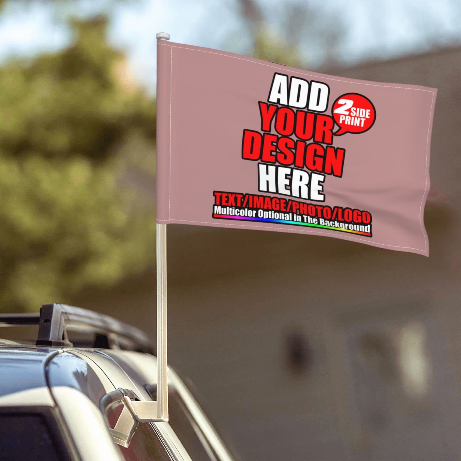 Custom Personalized Car Flag - Durable USA Outdoor Flag with Text, Photos & Logo - No Poles Included - Perfect for Patriotic Events, Sports Games, Car Decorations, Beach Trips & Birthday Celebrations