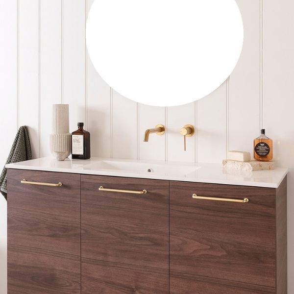 ADP Glacier Lite Ceramic Top Ensuite Trio Vanity Set - Modern Bathroom Vanity with Sink and Mirror for Small Spaces, Perfect for Apartments, Condos & Guest Bathrooms