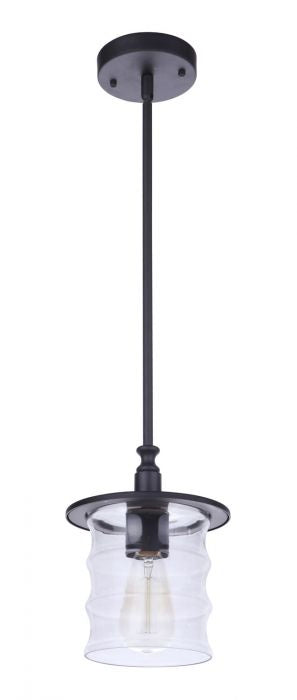 Canon One Light Outdoor Pendant Light Fixture - Black Midnight Finish - Weatherproof Hanging Light for Porch, Patio, Deck & Garden Decor