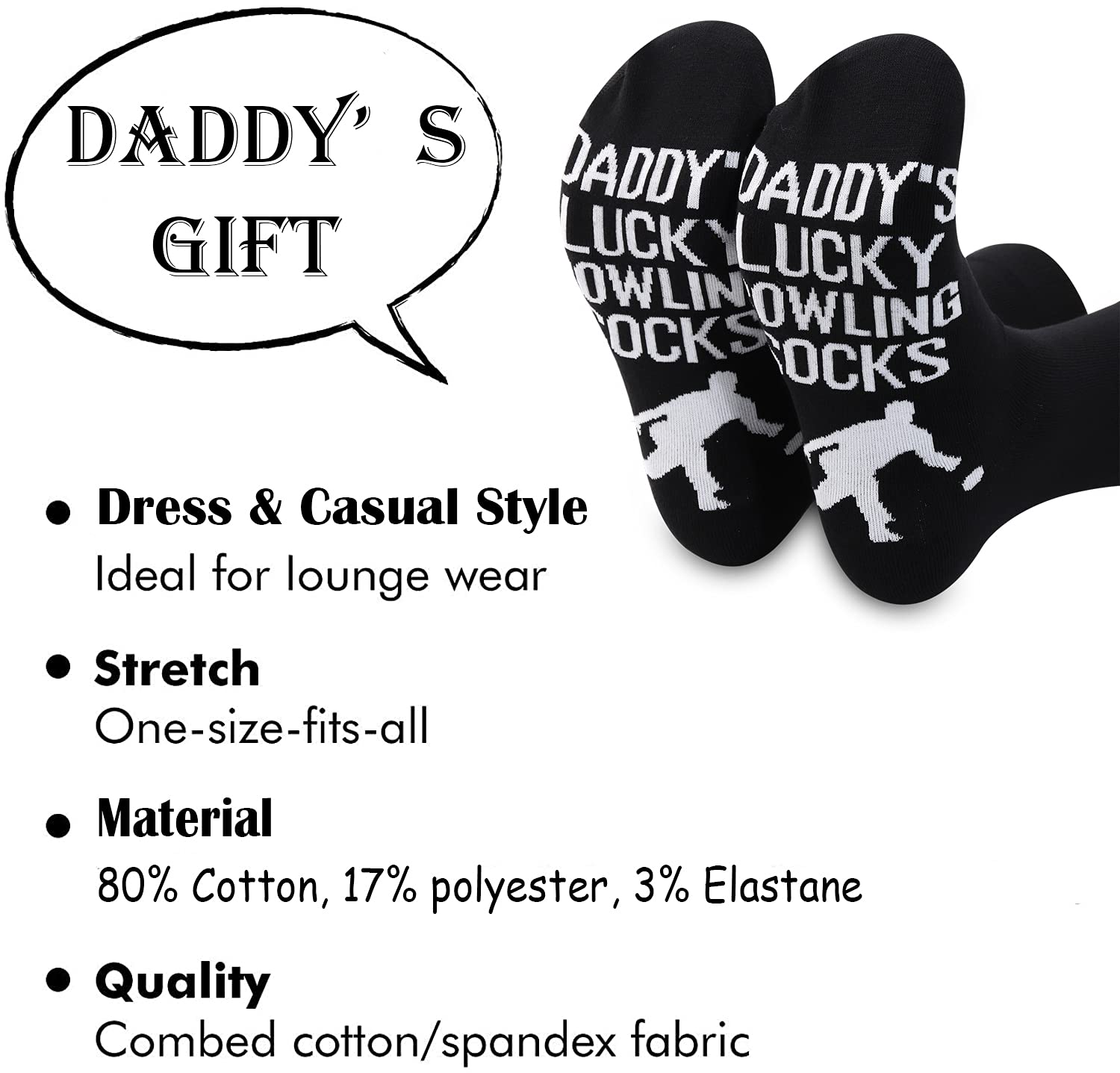 TSOTMO Men's Sports Socks - Breathable Bowling Socks for Men | Perfect Gift for Bowling Lovers & Players | Ideal for Bowling Tournaments, League Games & Casual Play