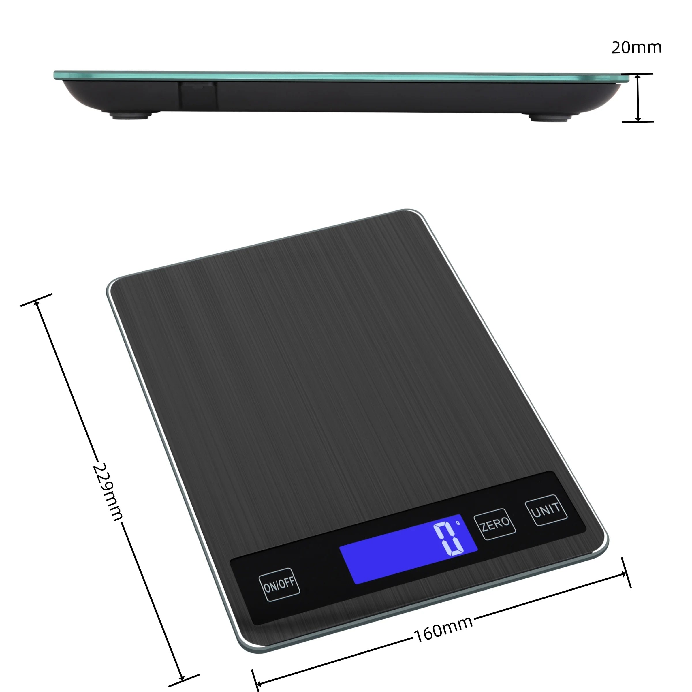 ANYCO Anygleam Digital Kitchen Scale - 15Kg/33lb Capacity, Stainless Steel Platform, Precise Weight Measurement for Cooking, Baking, and Portion Control (Silver) - Perfect for Home Kitchens, Bakeries, and Meal Prep