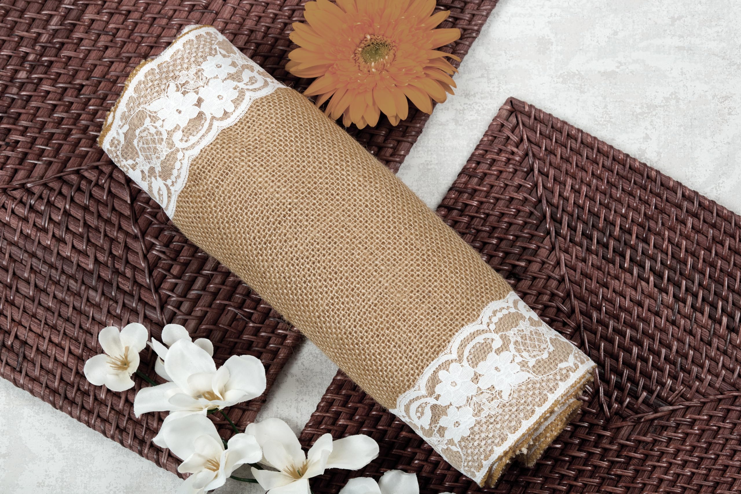 20-Pack 100% Natural Burlap Table Runners 12