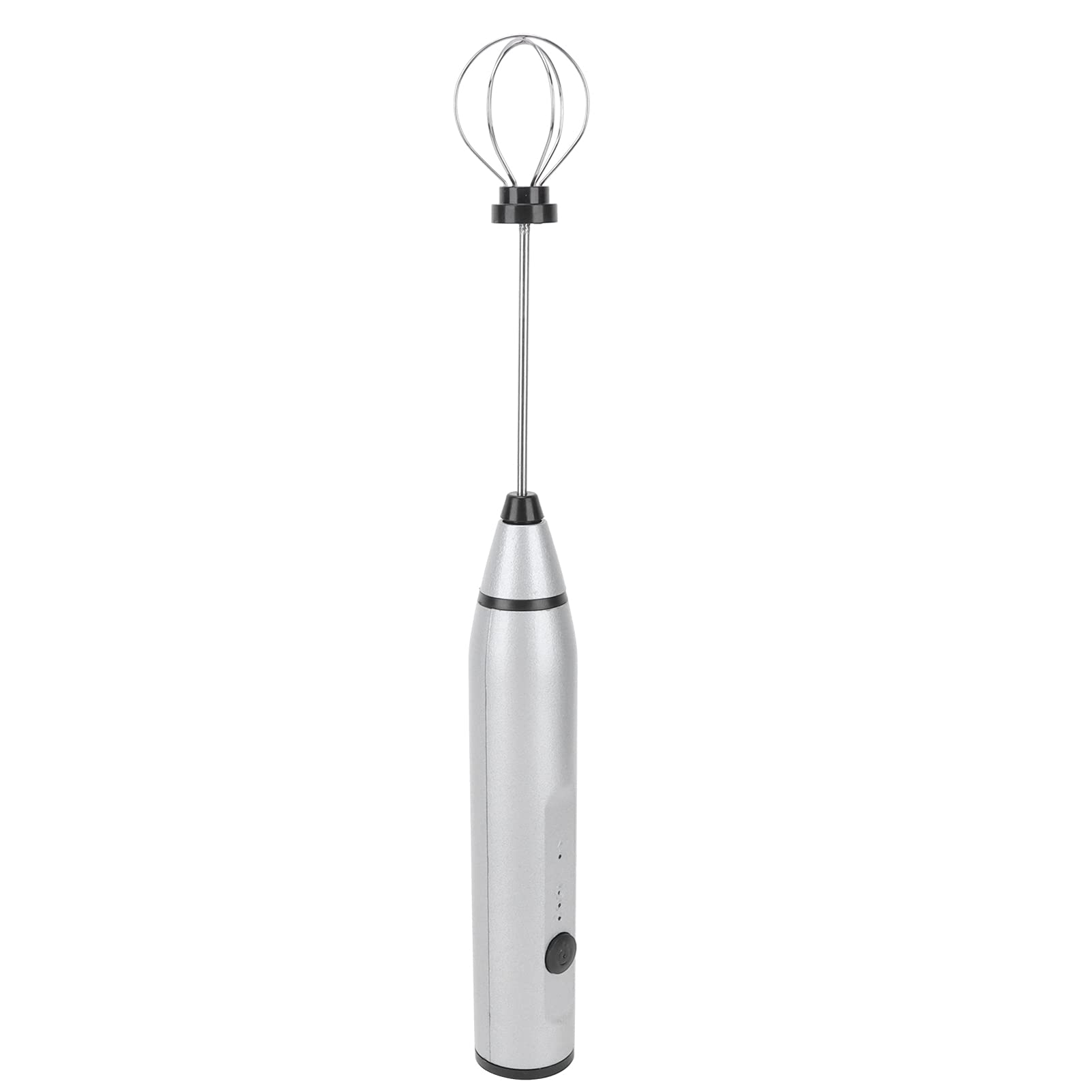 Rechargeable Electric Milk Frother & Egg Beater - 2-in-1 Handheld Foam Maker with Dual Whisk Heads for Coffee, Latte, Baking, Cooking - Perfect for Home, Bakery & Restaurant Use (Silver)