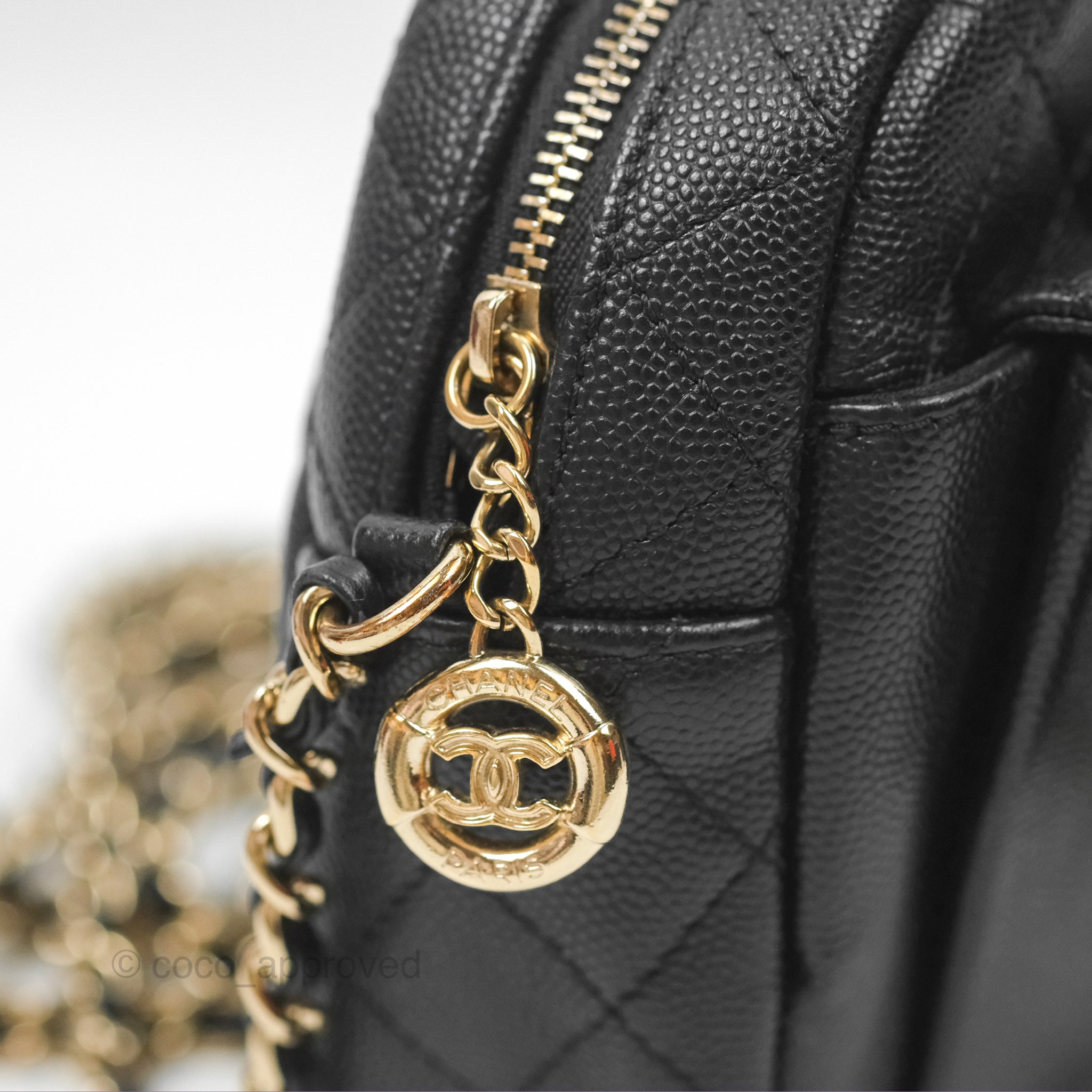 Chanel CC Day Camera Bag in Black Caviar Leather with Gold Hardware - Luxury Crossbody Bag for Women, Perfect for Everyday Use & Special Occasions
