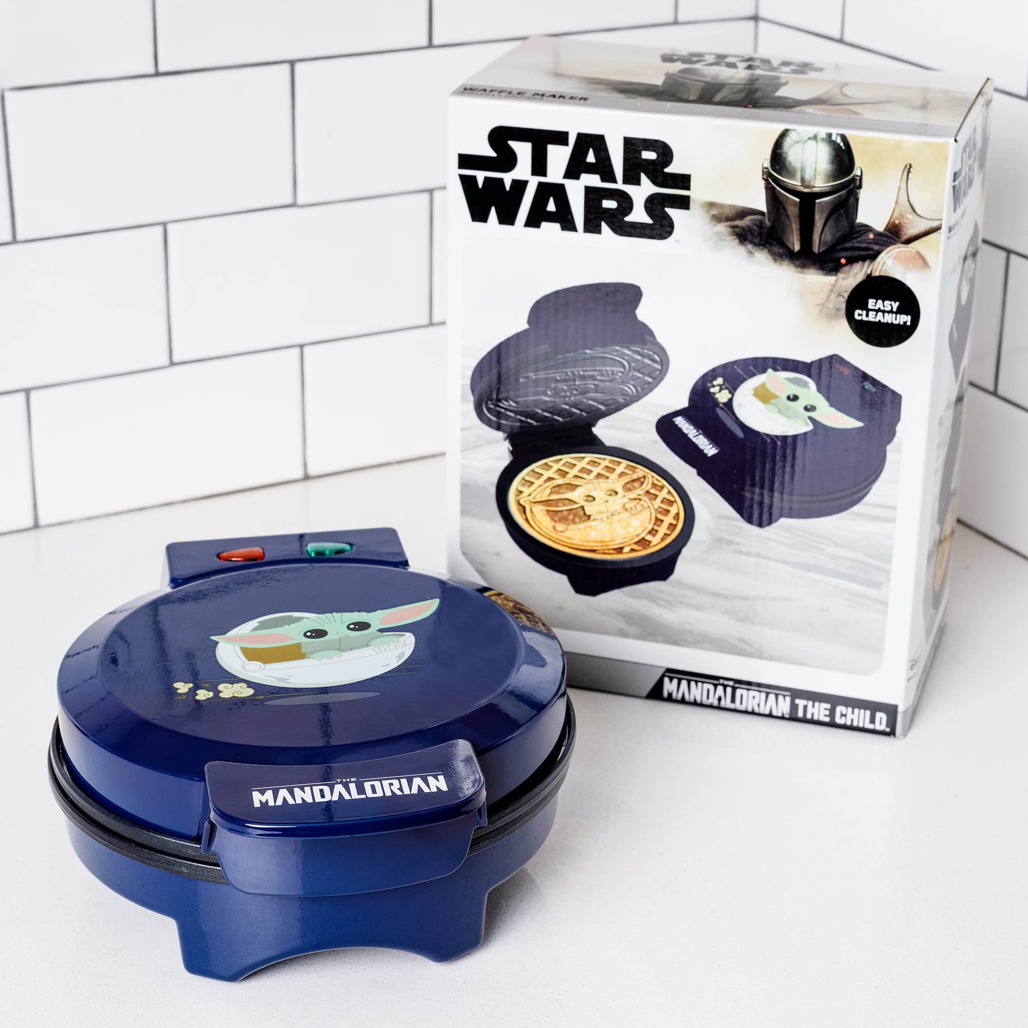 Star Wars The Mandalorian The Child Waffle Maker - Baby Yoda Waffle Iron Machine for Kids & Adults - Perfect for Breakfast, Parties & Star Wars Fans