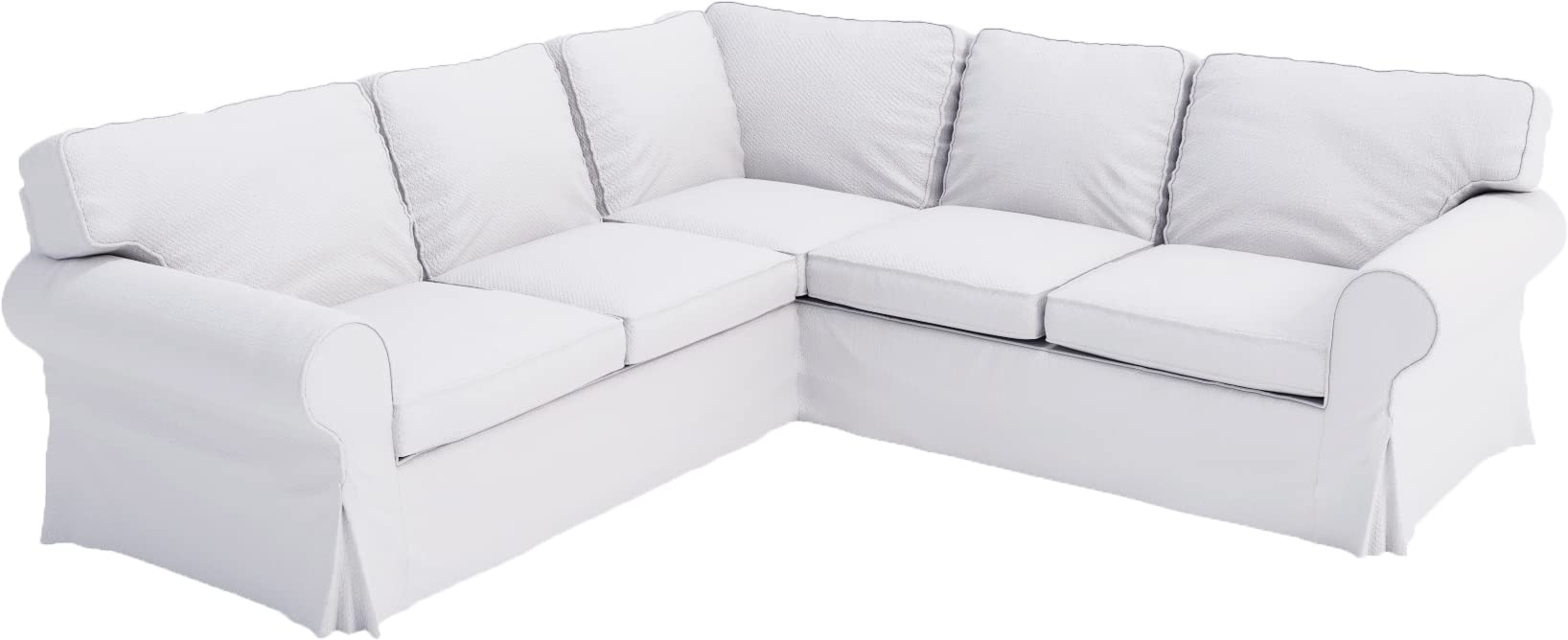 Custom-Made IKEA Ektorp 2 2 Sofa Slipcover Replacement - Pure White Cotton Cover for Corner & Sectional Sofas | Perfect for Home Decor & Furniture Protection