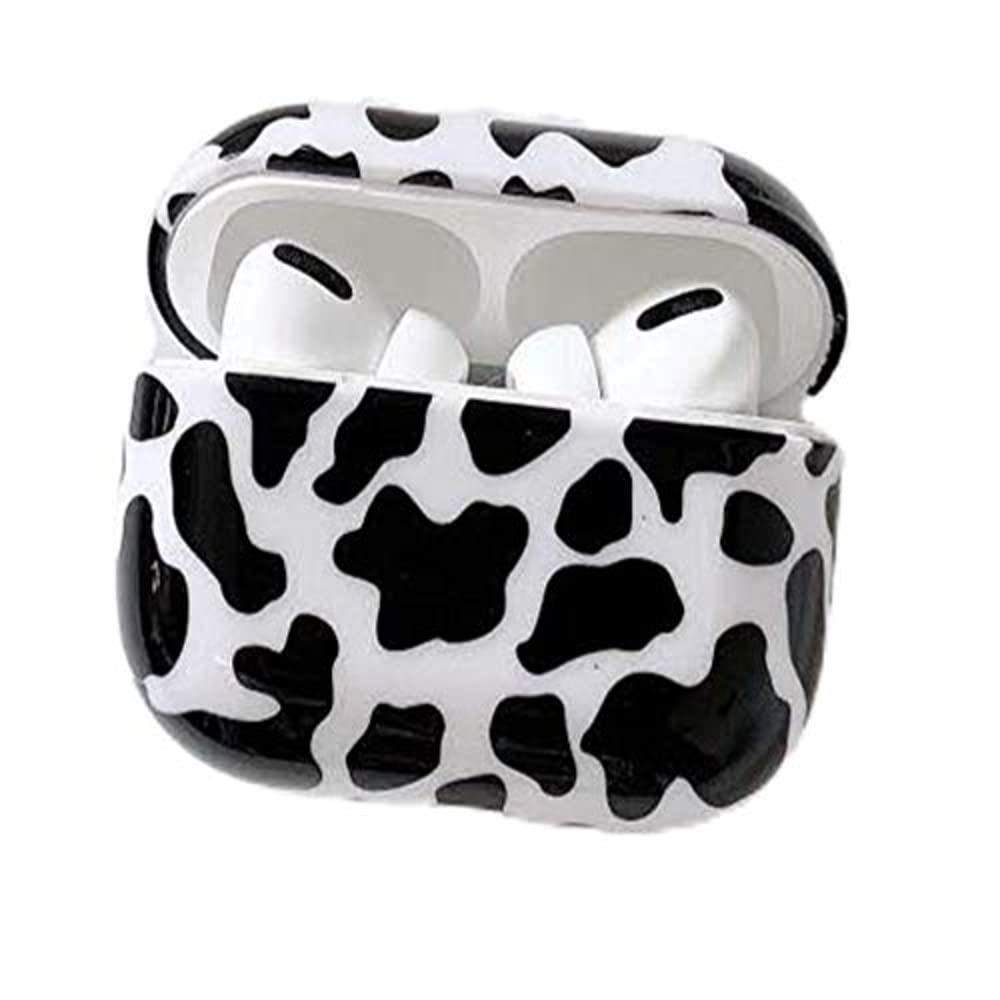 AOLABOKY Cute Cow Print PC Hard Cover Case for AirPods Pro 1 & 2 - Durable Bluetooth Earphone Protection with Glossy Finish - Perfect for Travel, Workouts, and Daily Use