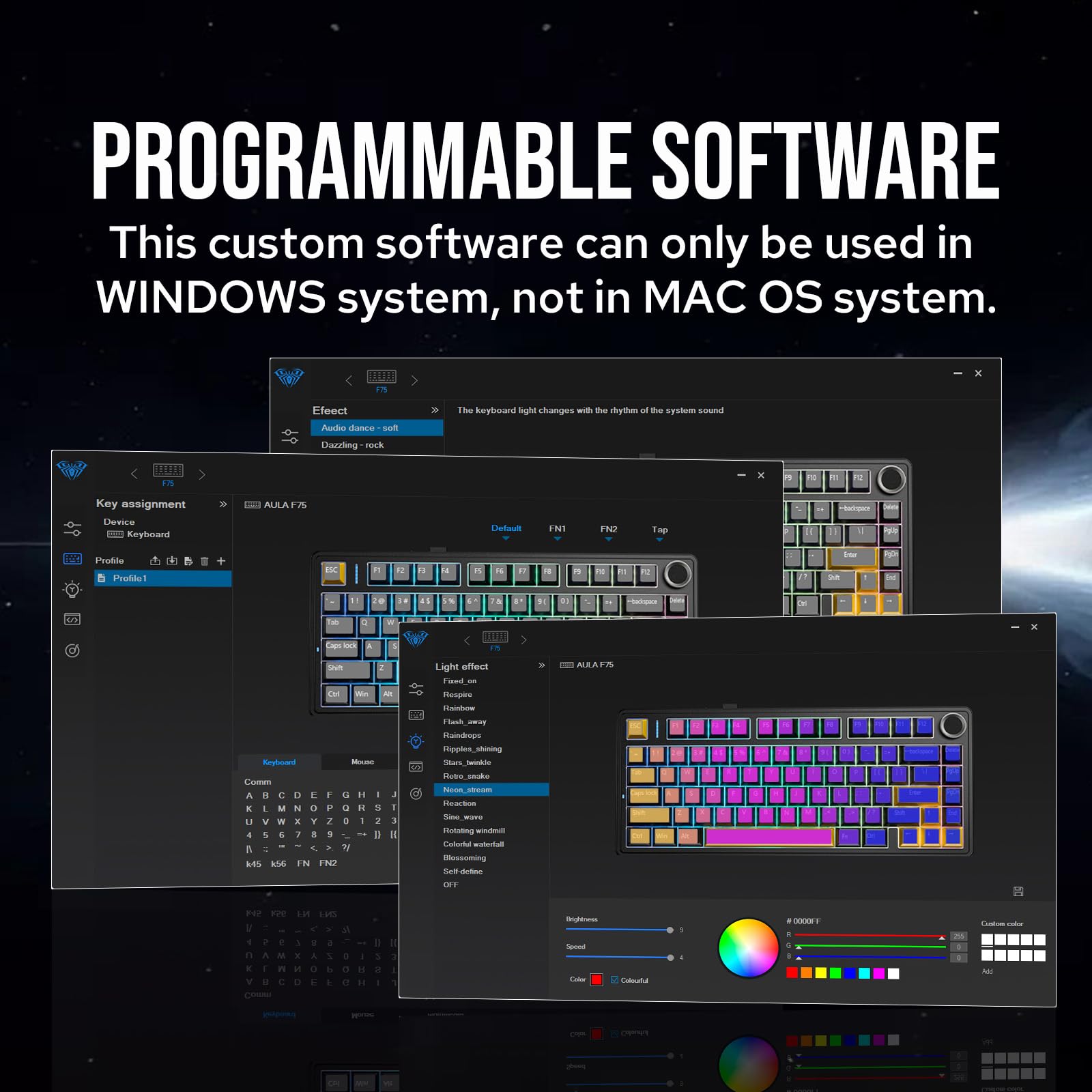 EPOMAKER F75 Wireless Mechanical Keyboard - Hot Swappable, RGB, Bluetooth/2.4GHz/USB-C for Gaming & Office