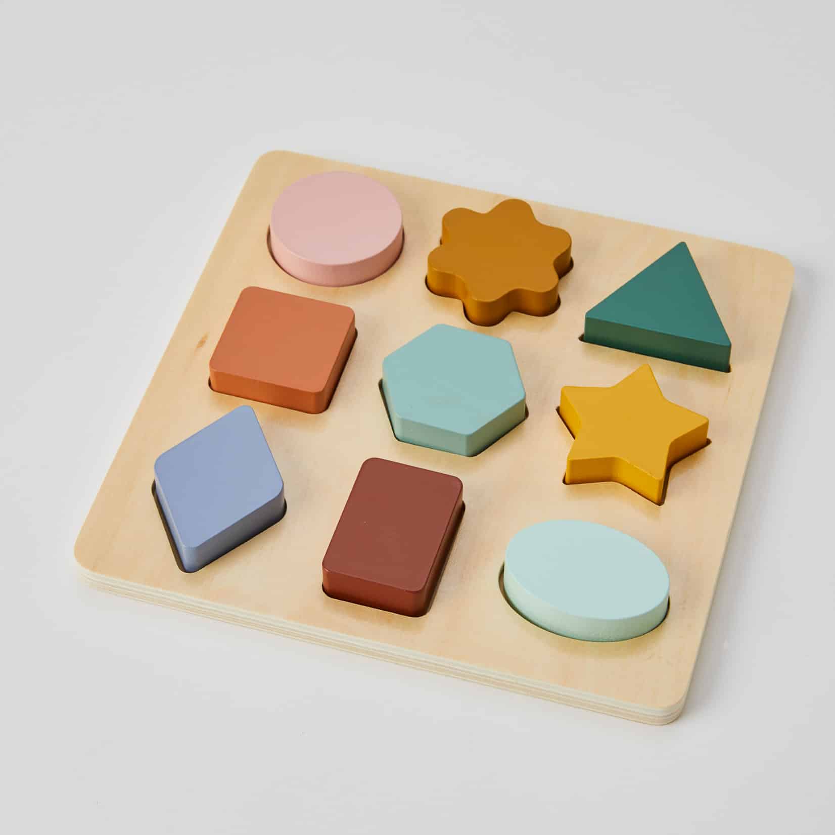Wooden Toddler Shape Puzzle - Educational Learning Toy for Kids Ages 1-3 | Montessori Sorting & Matching Game for Early Childhood Development | Perfect for Home, Preschool & Daycare Activities