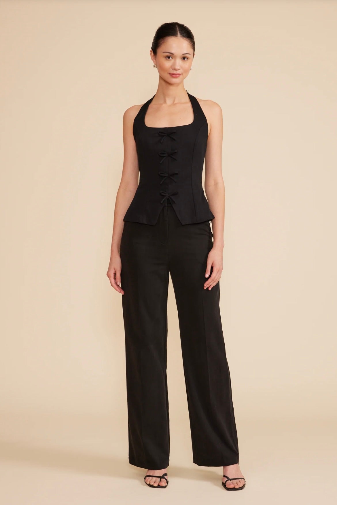 Valli Pants for Women - Stylish Black High Waisted Trousers | Perfect for Office, Casual Wear & Night Out