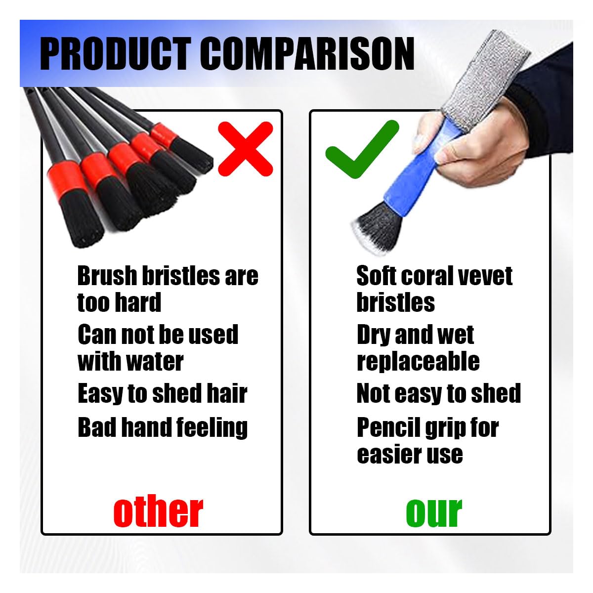 2-in-1 Double Head Car Cleaning Brush - Soft Bristle for Dashboard, Vents & Screens