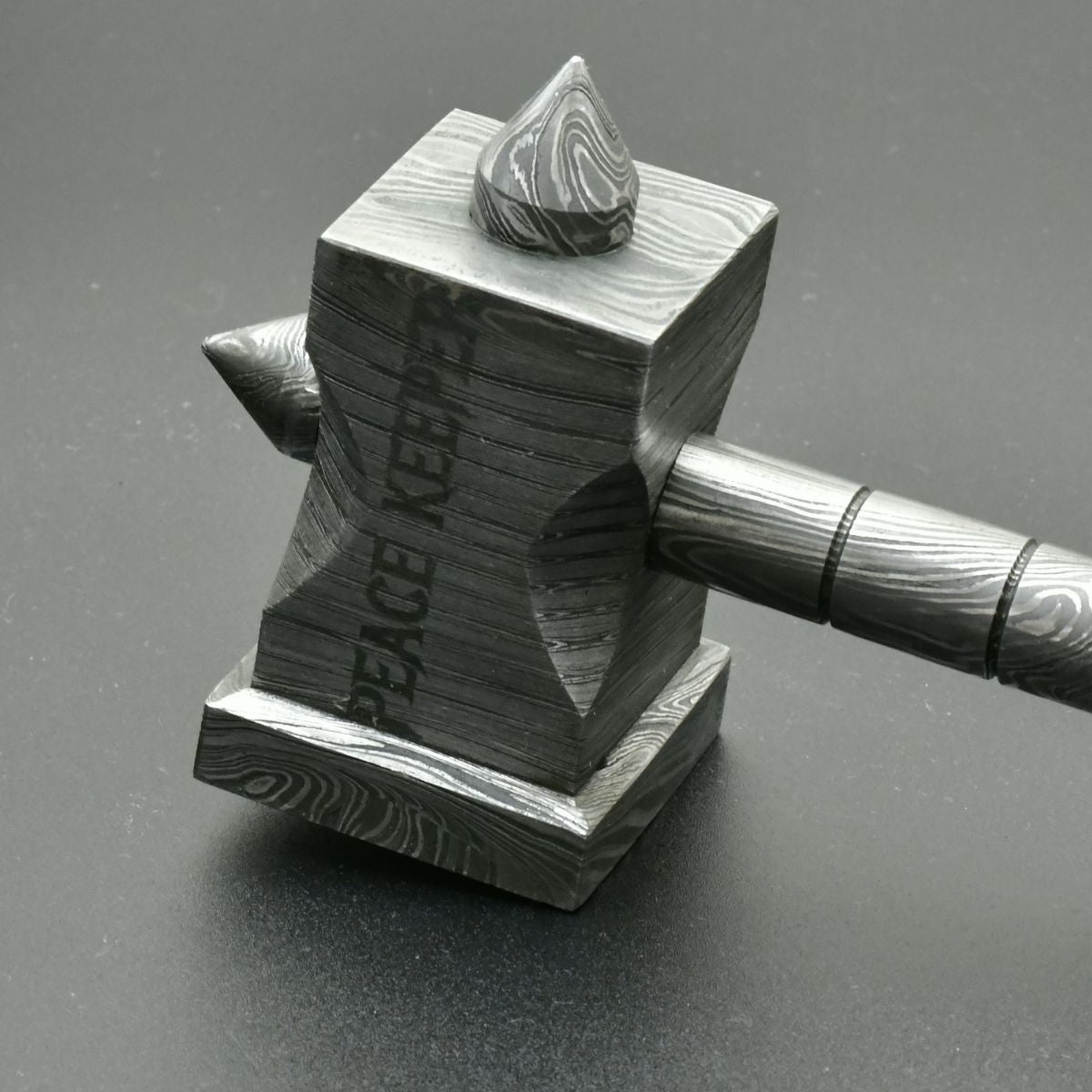 Handmade Damascus Steel Hammer - The Crusher - Durable & High-Quality Forging Tool for Blacksmithing, Woodworking, and DIY Projects