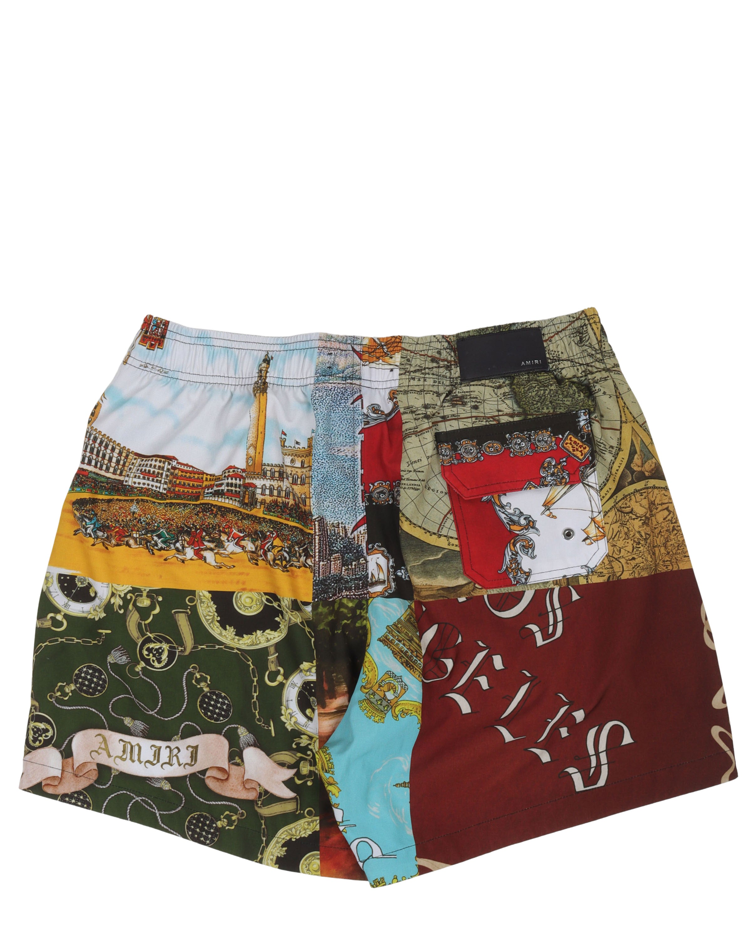 Art Collage Water Shorts for Women - Quick Dry Swim Shorts with Unique Artistic Print - Perfect for Swimming, Beach Vacation & Summer Outdoor Activities