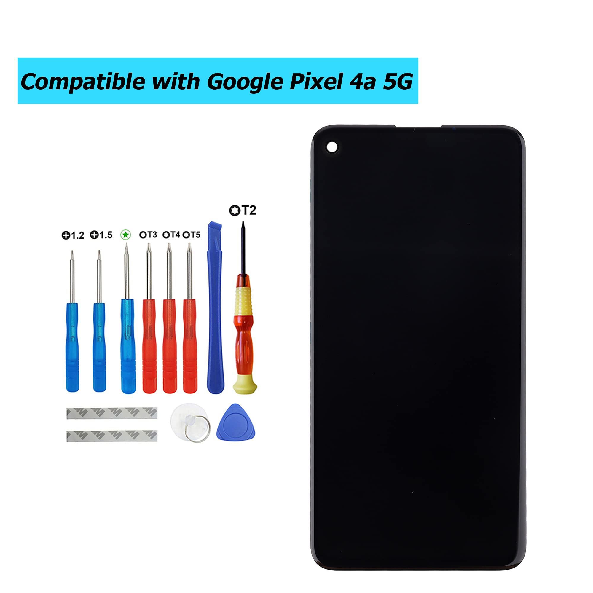 Original OLED Display for Pixel 4A 5G GD1YQ G025I - 6.2 Inch Touch Screen Digitizer Assembly Replacement with Repair Tools | Perfect for DIY Phone Screen Fixes & Tech Repairs