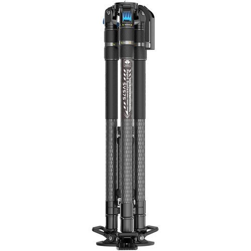 Sirui SVS75 Carbon Fiber Tripod with SVH15 Fluid Head - 75mm Rapid System for Professional Photography & Videography - Perfect for Travel, Studio, and Outdoor Shooting