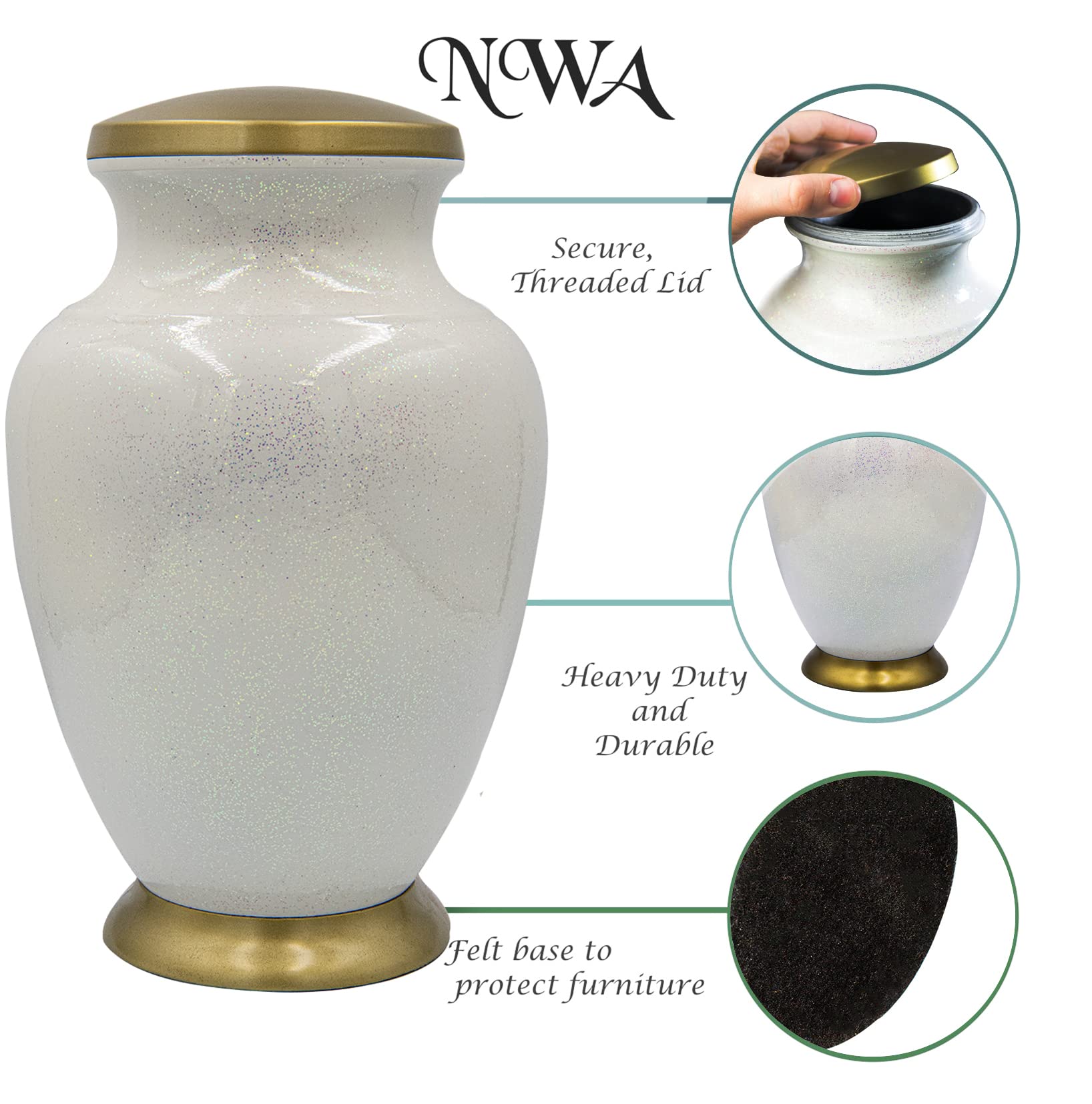 Large Personalized Cremation Urn with Dove Cross Design & Velvet Bag - Memorial Keepsake for Ashes - Perfect for Funeral Services, Home Memorials & Cemetery Display