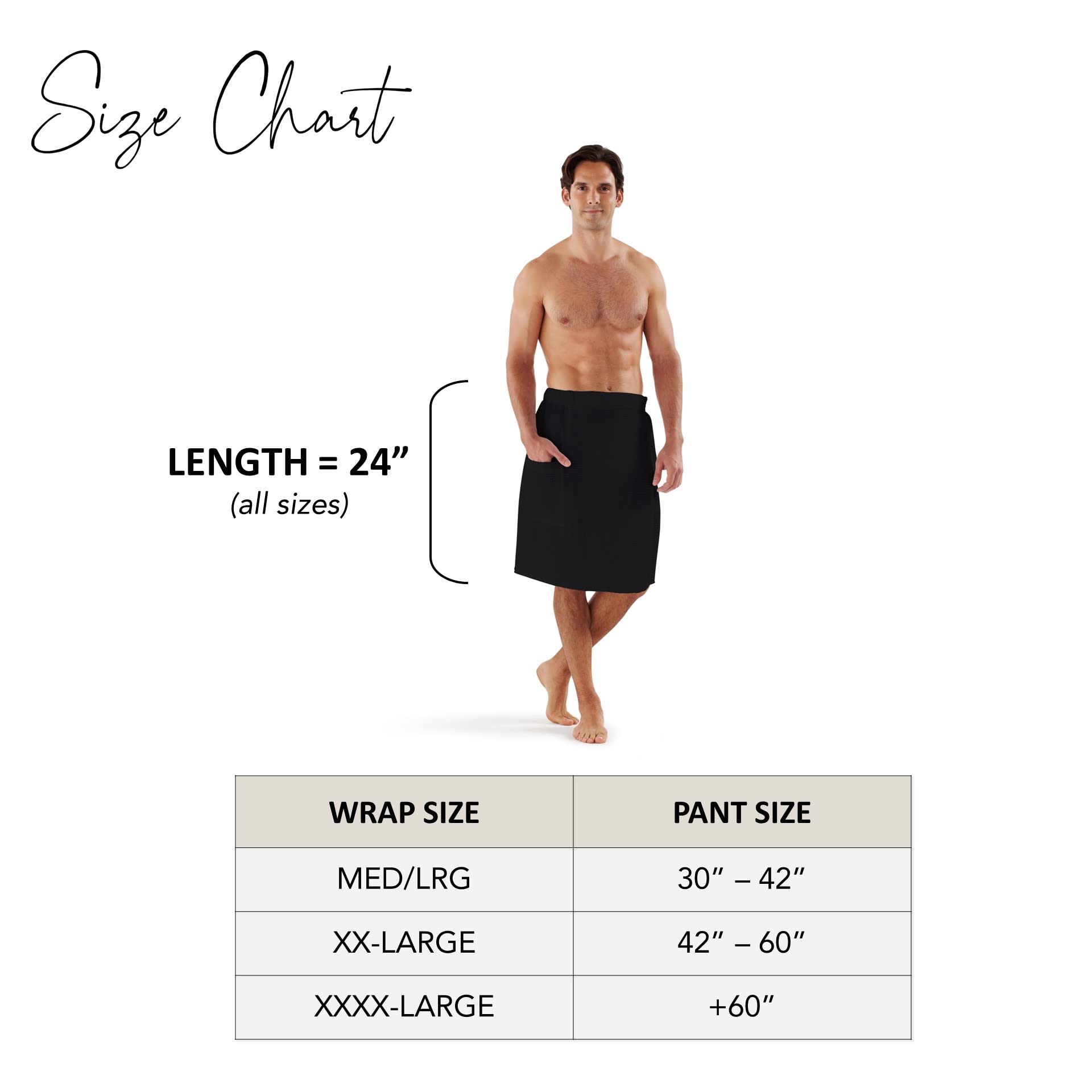Boca Waffle Shower Wrap for Men - Lightweight & Adjustable Sauna Towel Wrap - Home, Spa, Gym & Beach Use - Quick Dry & Secure Bath Wrap for Post Shower, Swimming & Relaxation